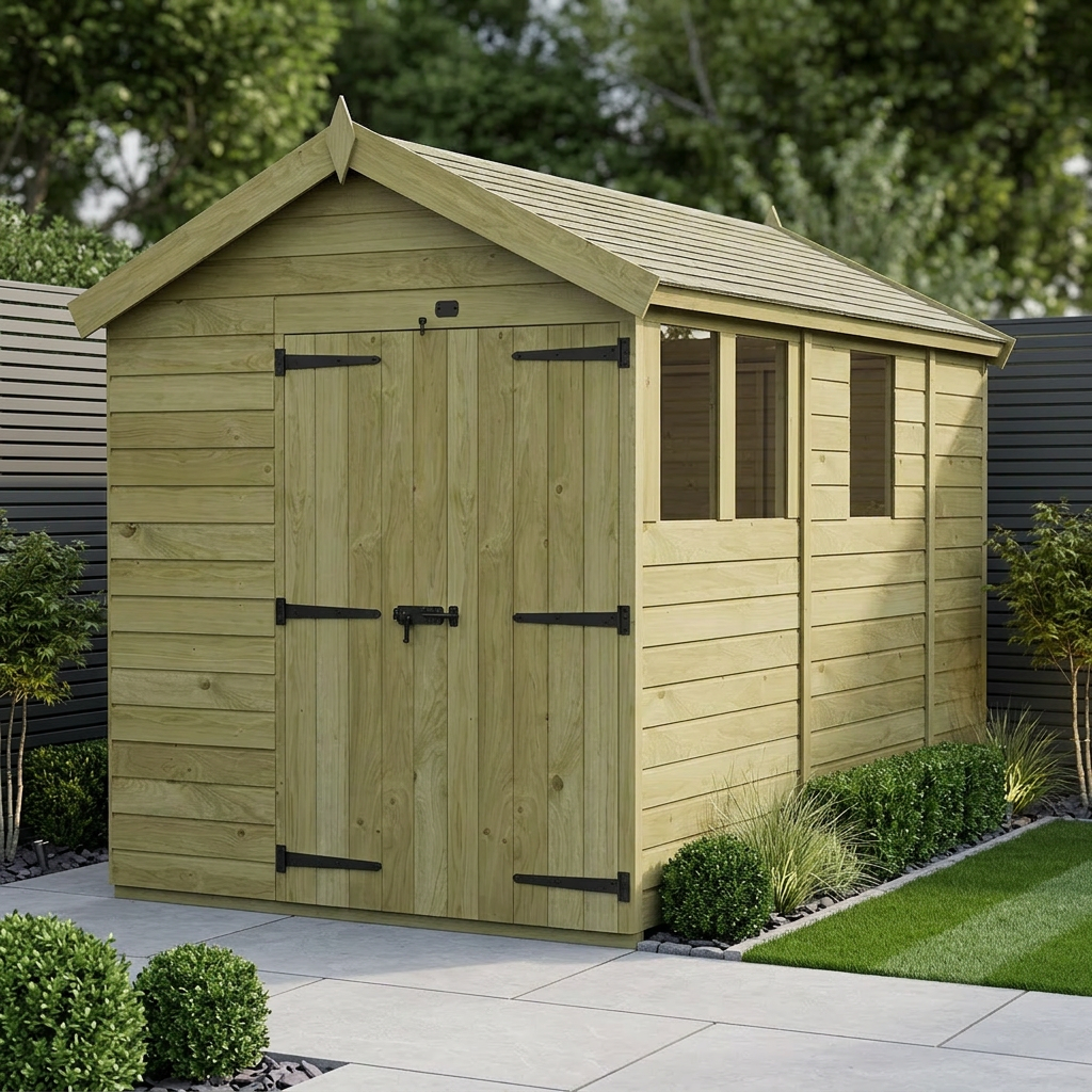 7 x 9 Apex Shed (Double Door, With Windows)