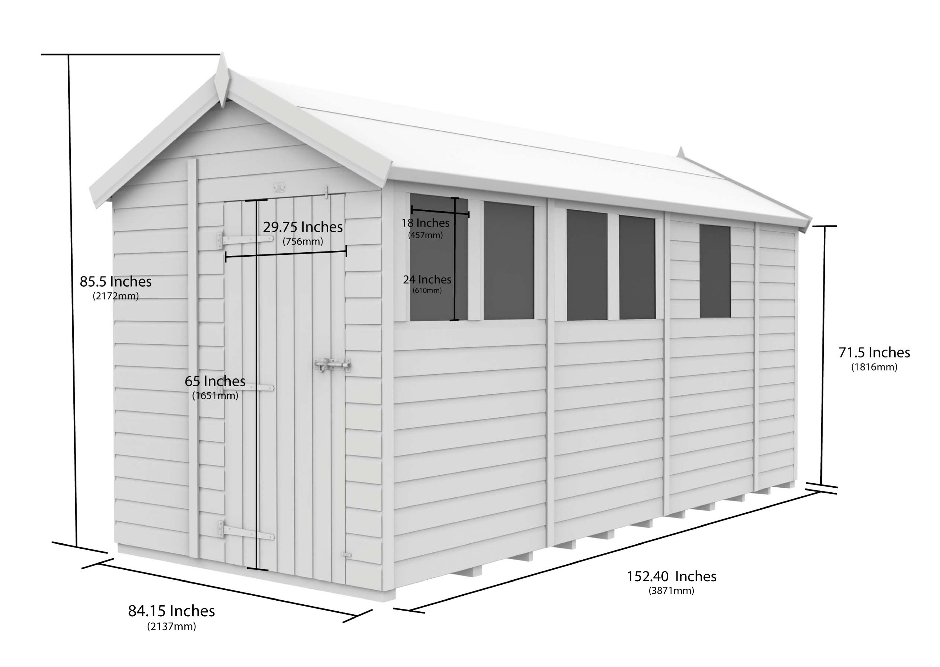 7 x 13 Apex Security Shed