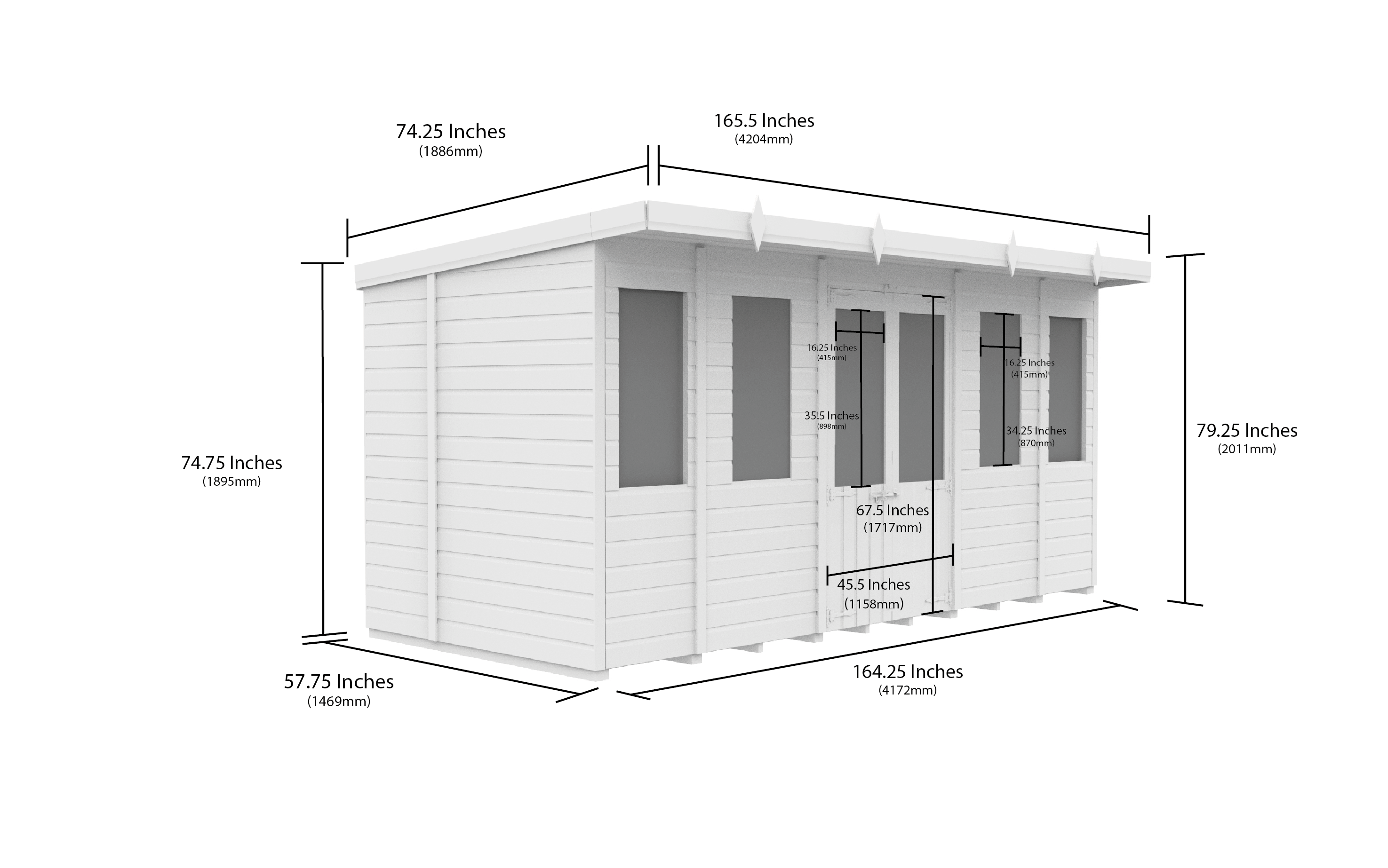 14 x 5 Pent Summer House