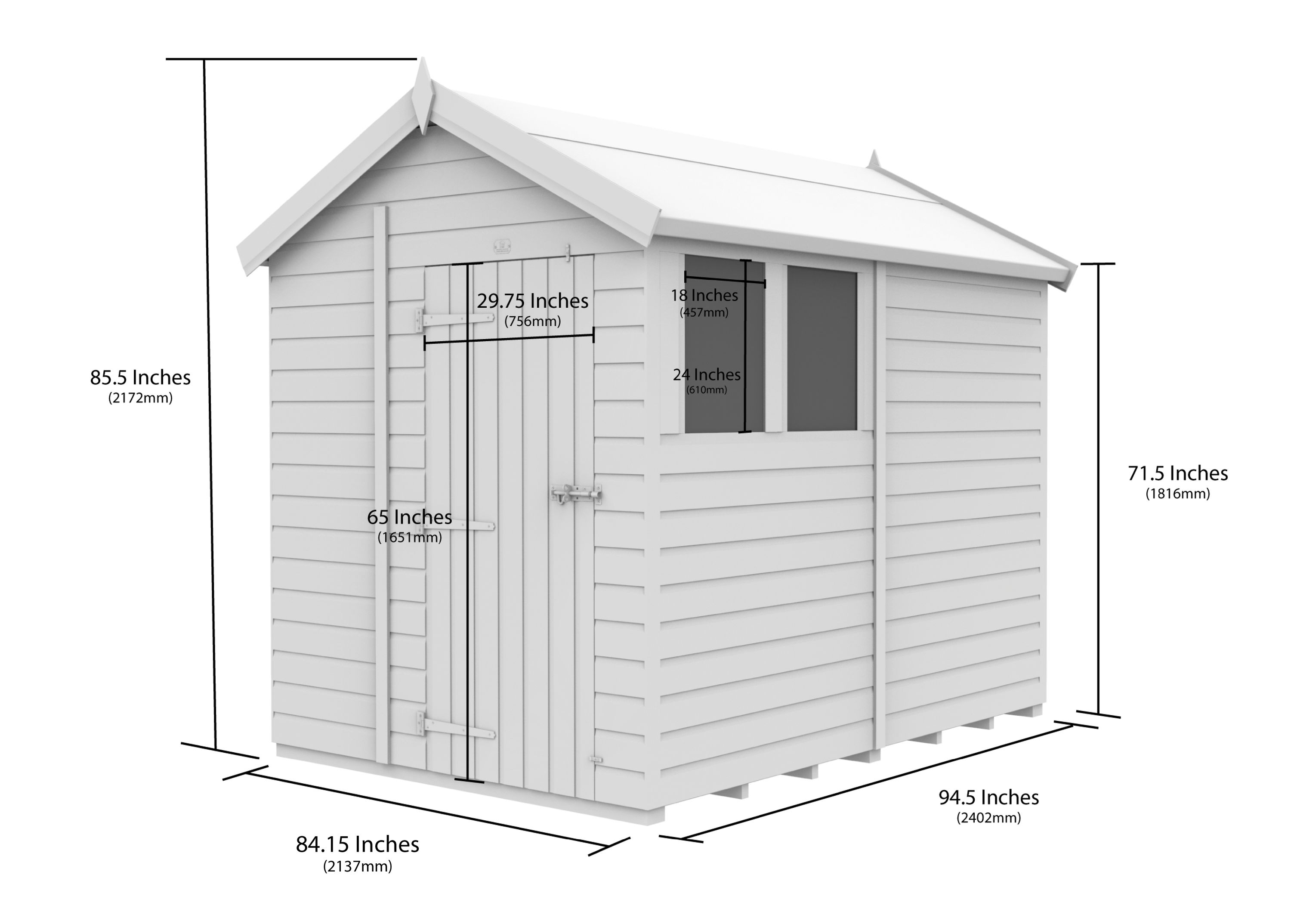 7 x 8 Apex Security Shed