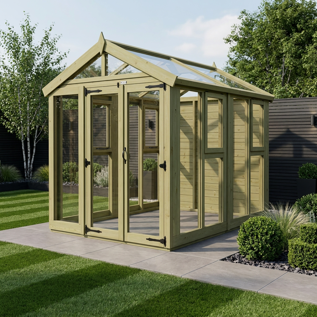 6x8 Glass Greenhouse