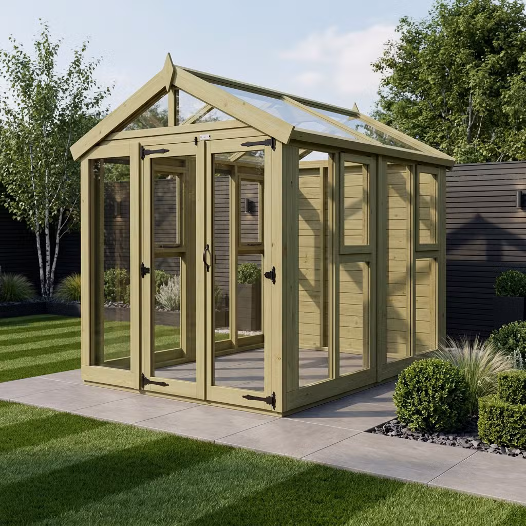 6x8 Glass Greenhouse