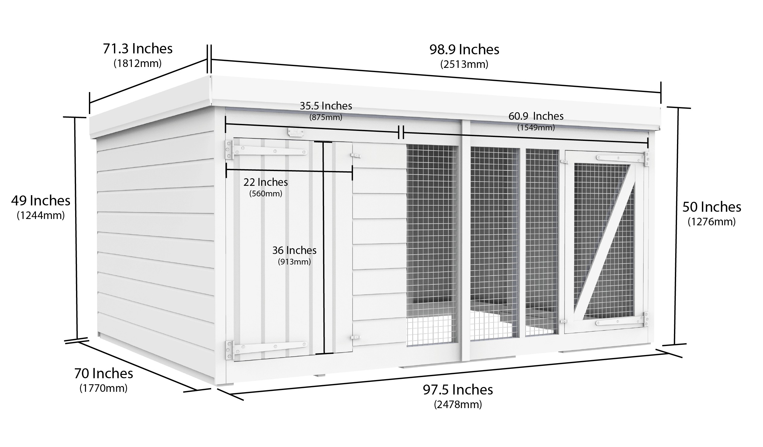 8 x 6 Dog Kennel And Run