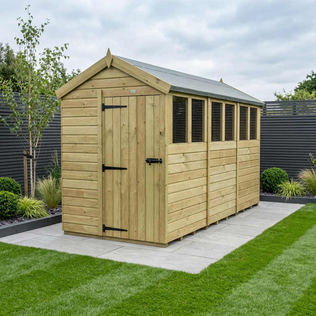 5 x 12 Apex Shed (Single Door, With Windows)