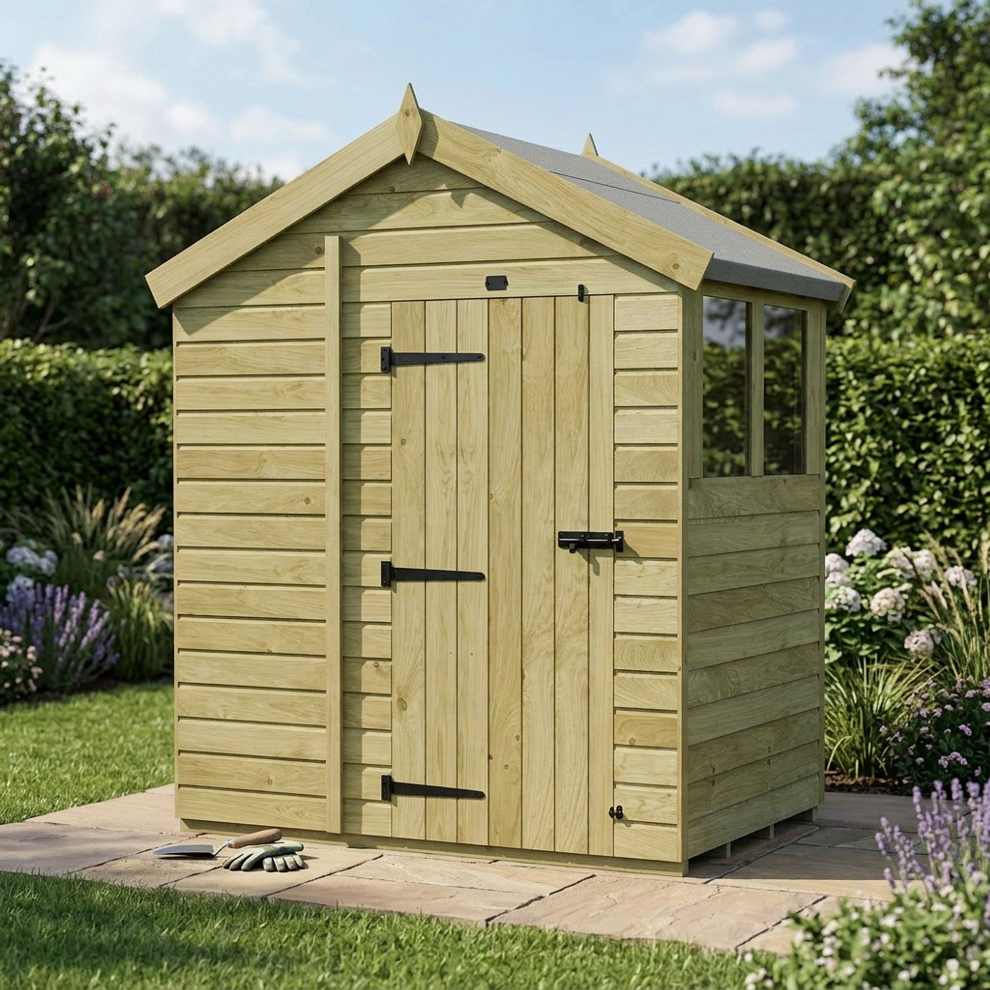 4 x 6 Apex Shed (Single Door, With Windows)