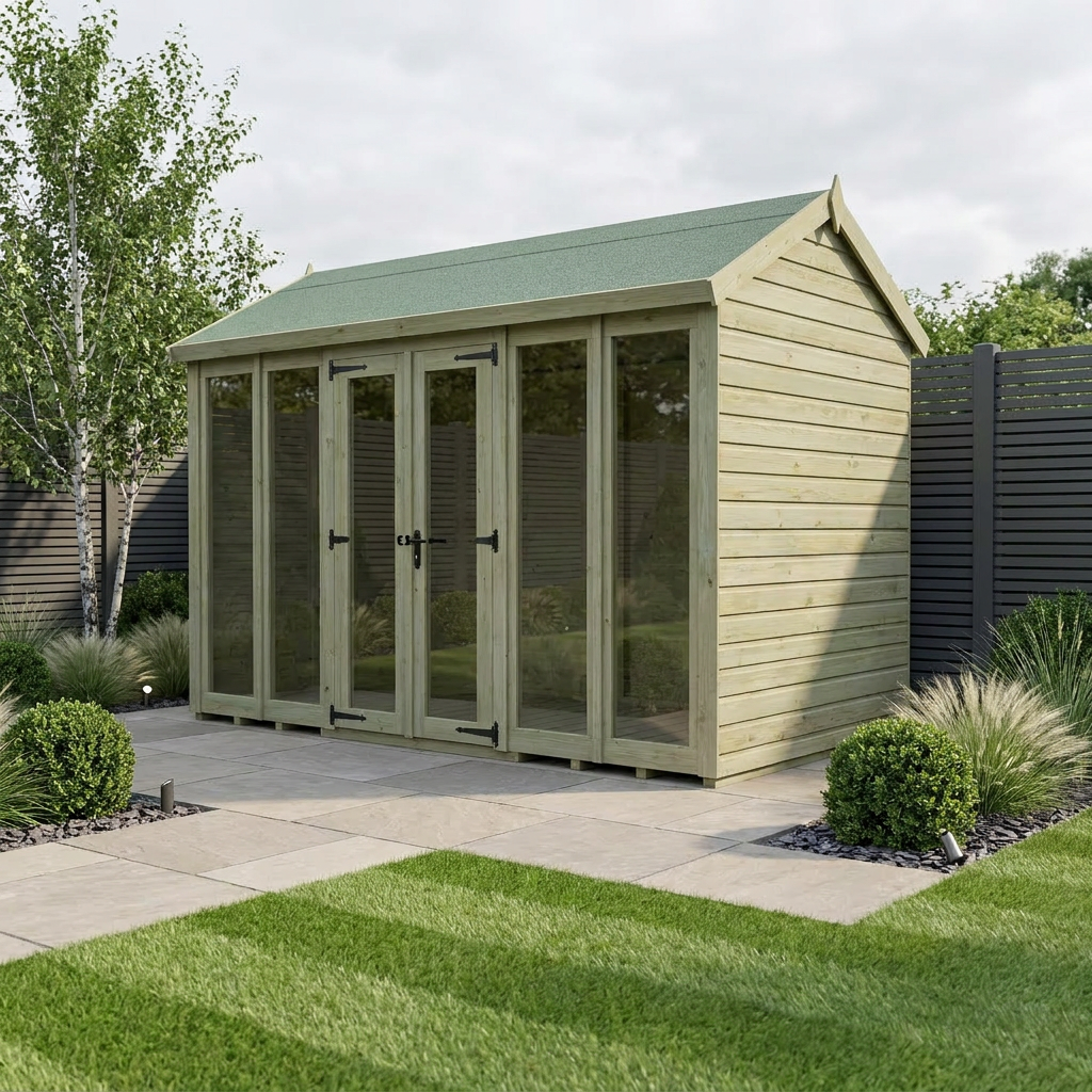16 x 4 Apex Summer House (Full Height Window)