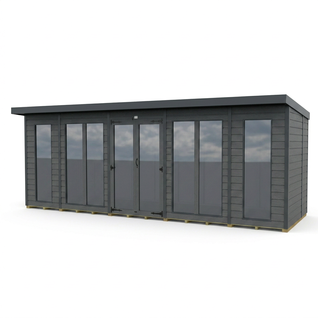 19x5 Composite Pent Full Height Summer House