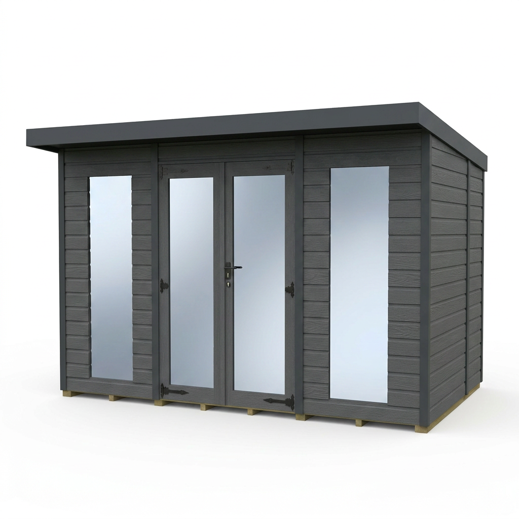 11x7 Composite Pent Full Height Summer House