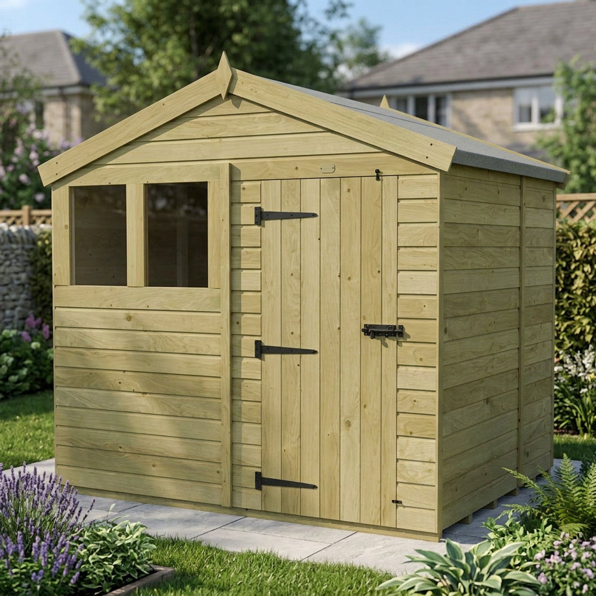 8 x 5 Apex Shed (Single Door, With Windows)