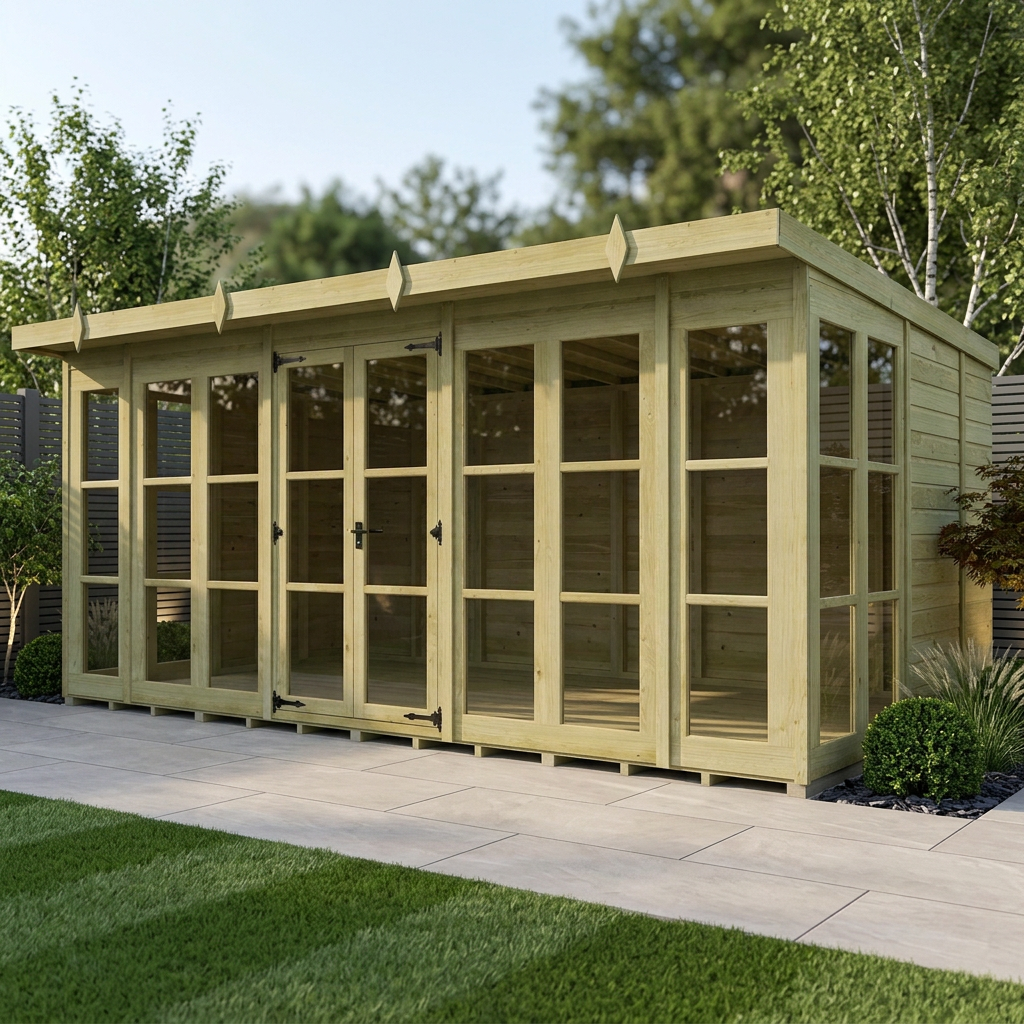 16 x 9 Georgian Window Pent Summer House