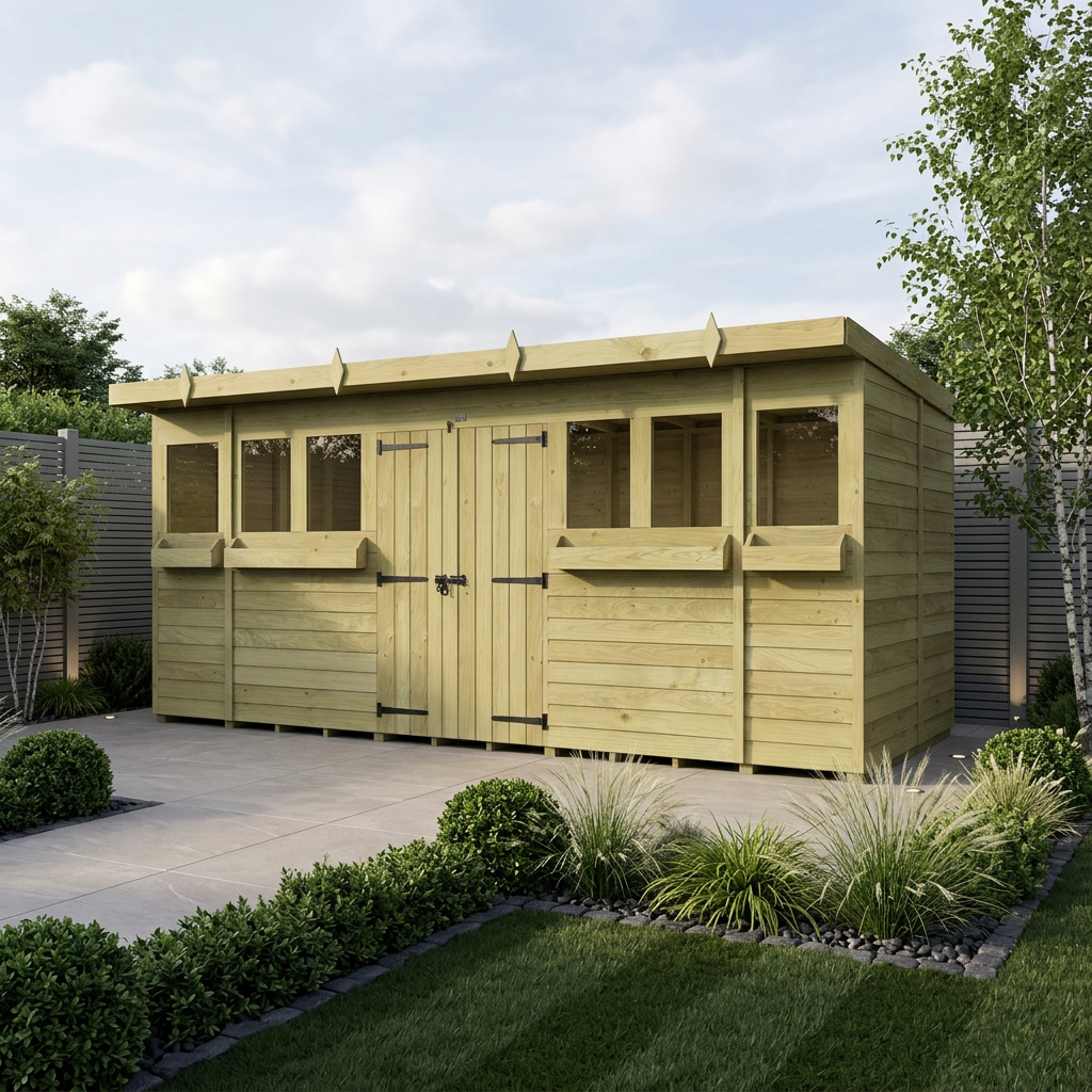 16 x 8 Pent Summer Shed