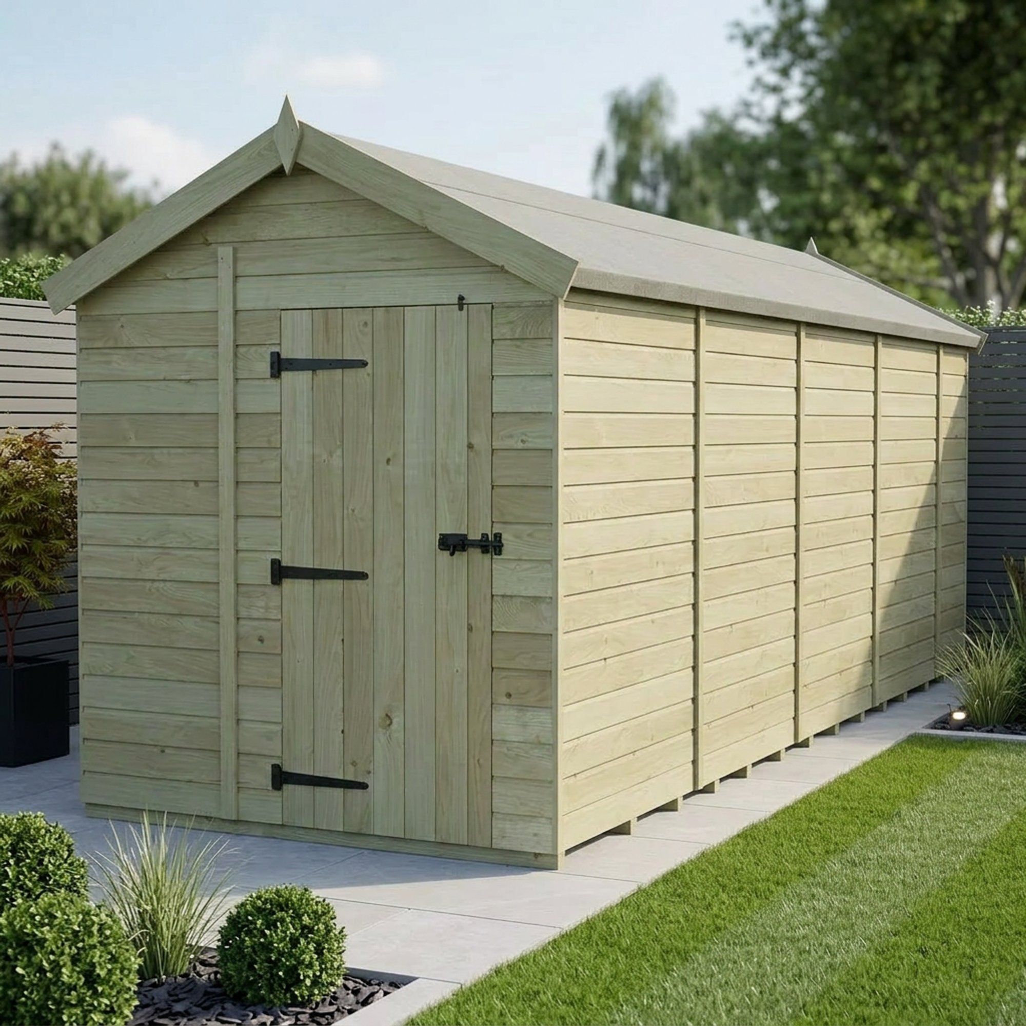 7 x 17 Apex Shed (Single Door, No Windows)