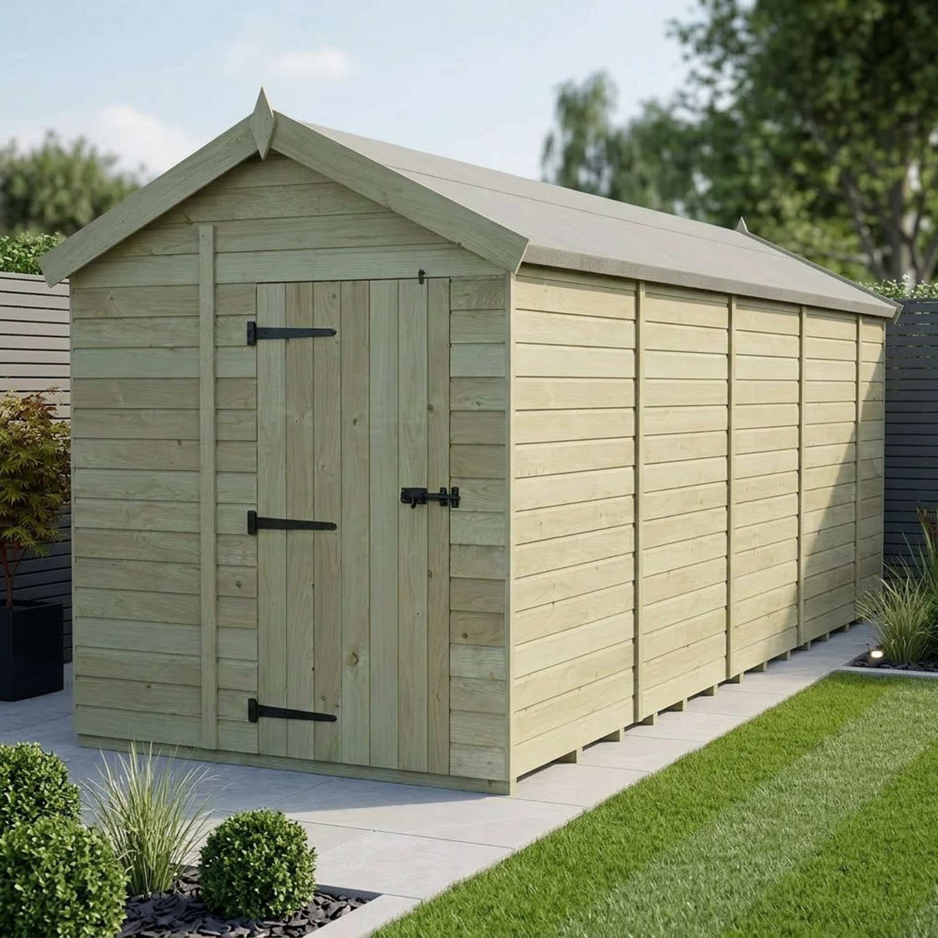 7 x 17 Apex Shed (Single Door, No Windows)