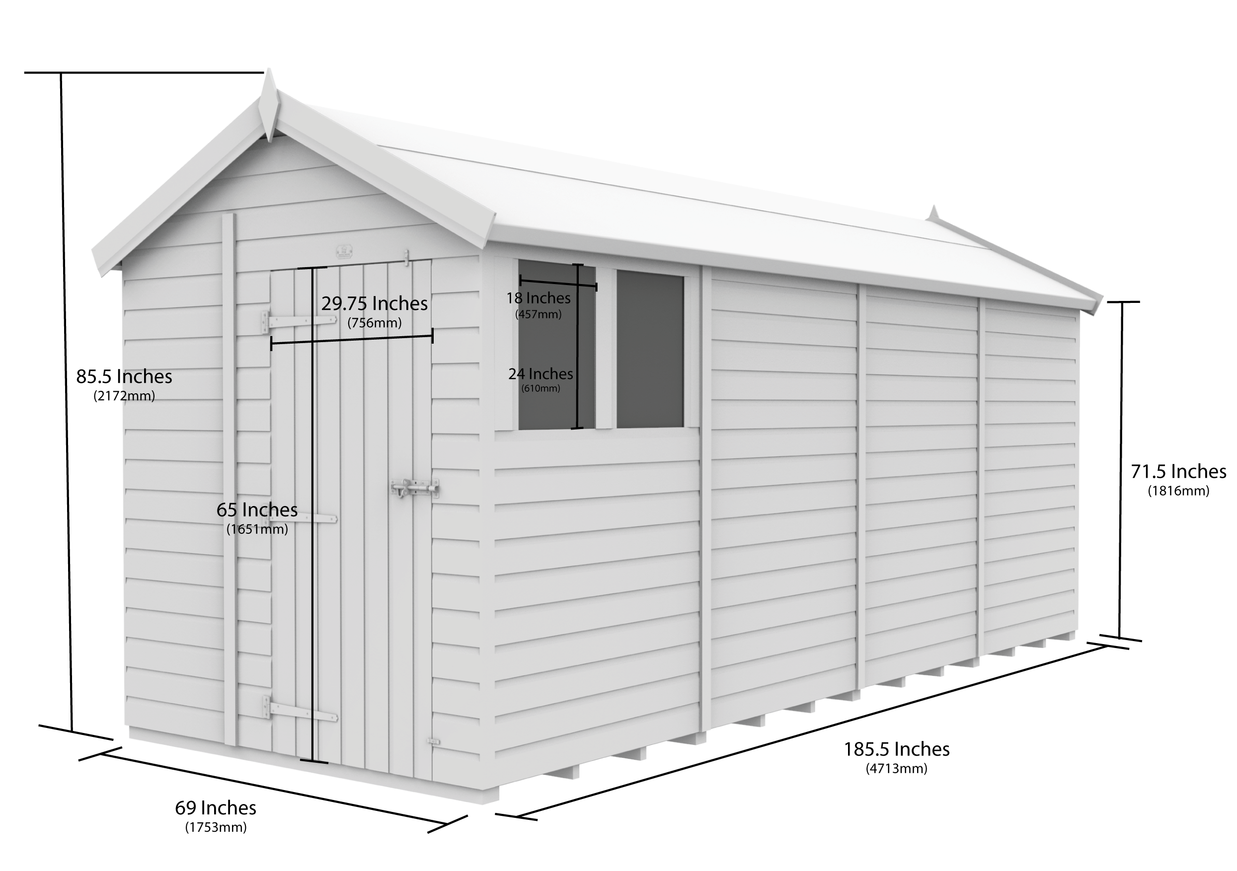 6 x 16 Apex Security Shed