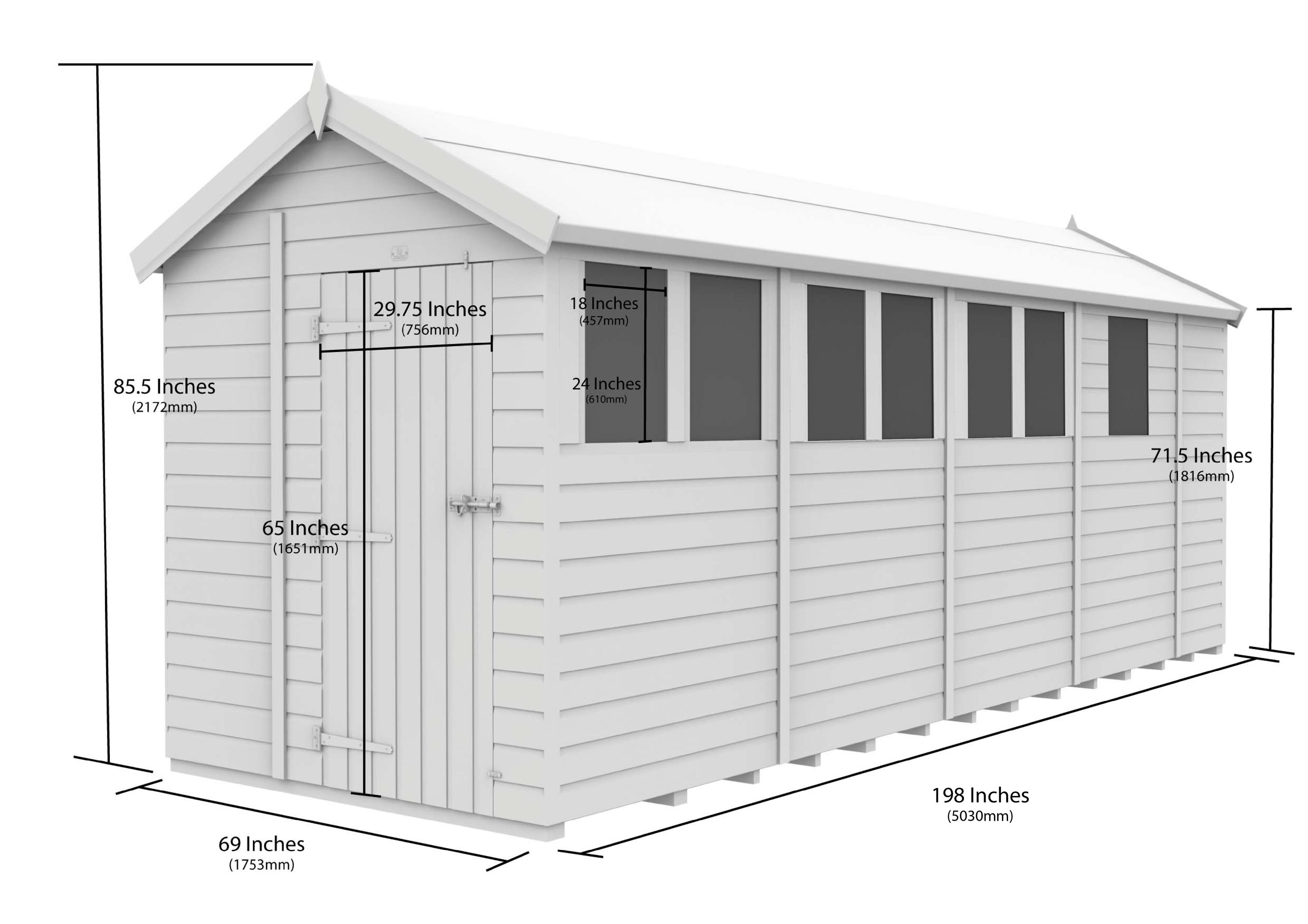 6 x 17 Apex Security Shed