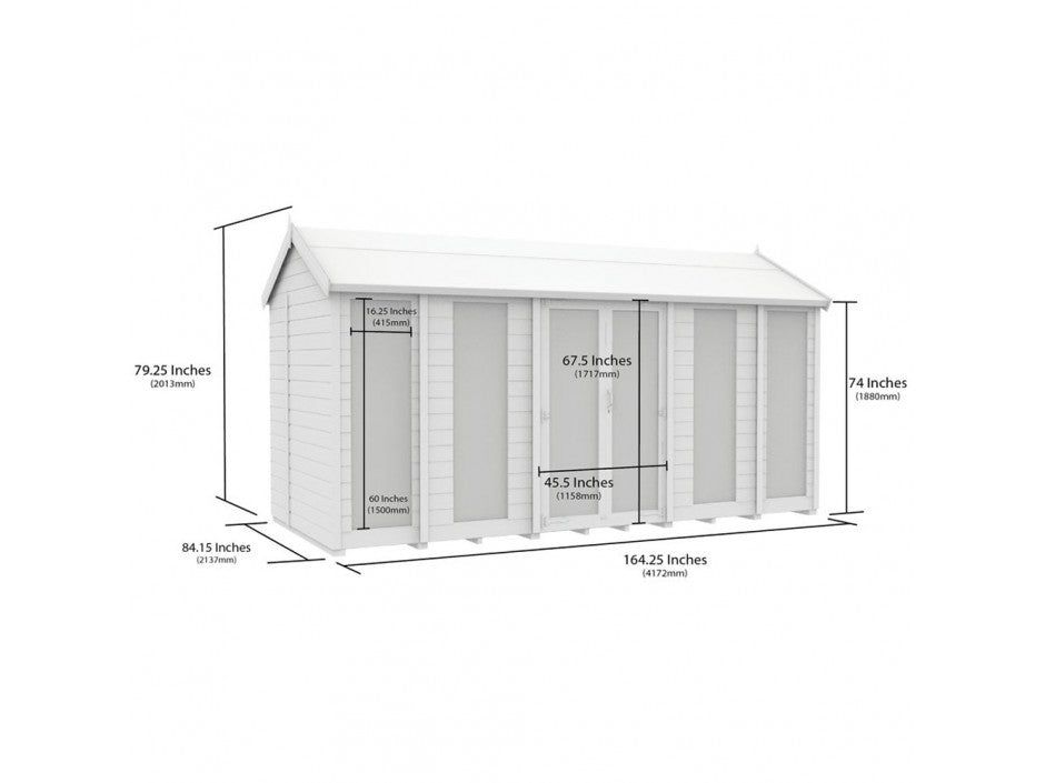 14 x 7 Apex Summer House (Full Height Window)