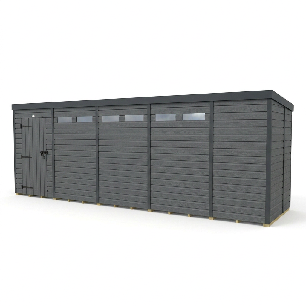18x5 Composite Pent Security Shed