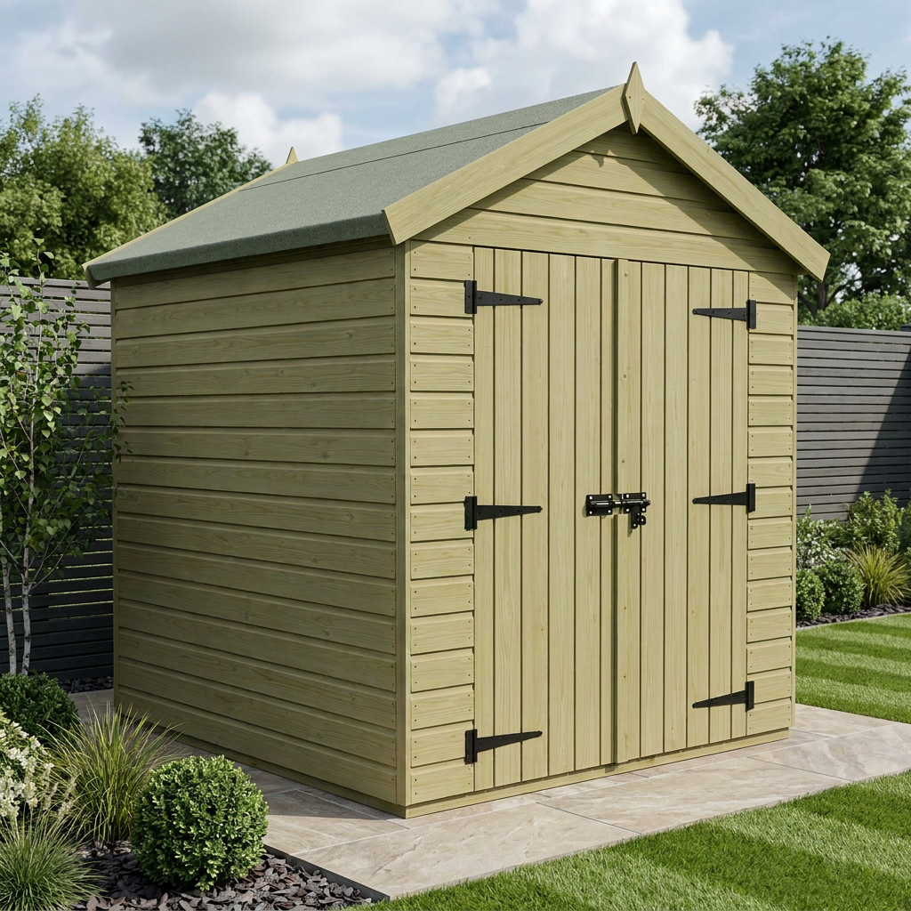 7 x 5 Apex Shed (Double Door, No Windows)