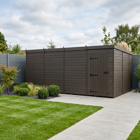 20x10 Pent Composite Shed (Single Door, No Windows)