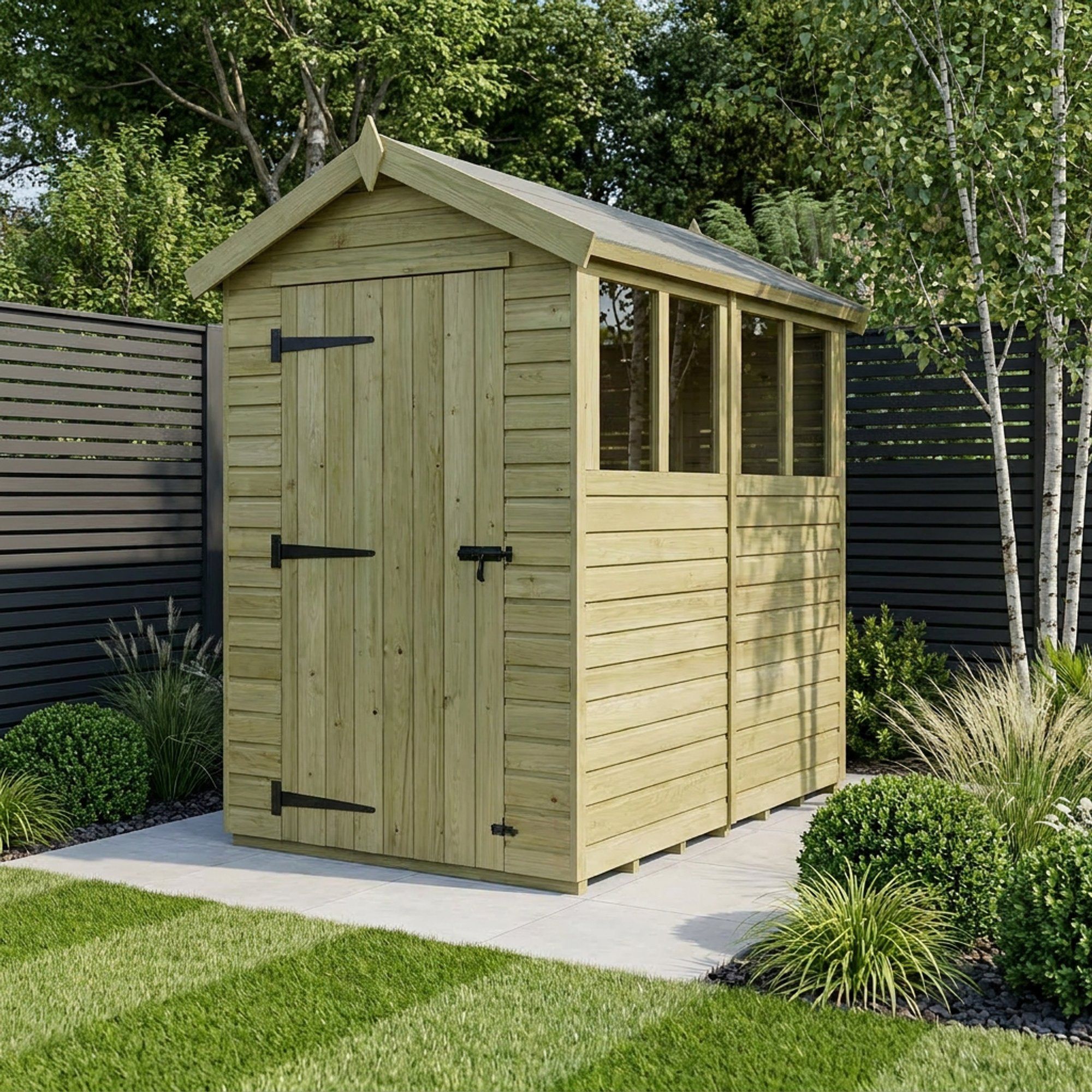 8 x 4 Apex Shed (Single Door, With Windows)