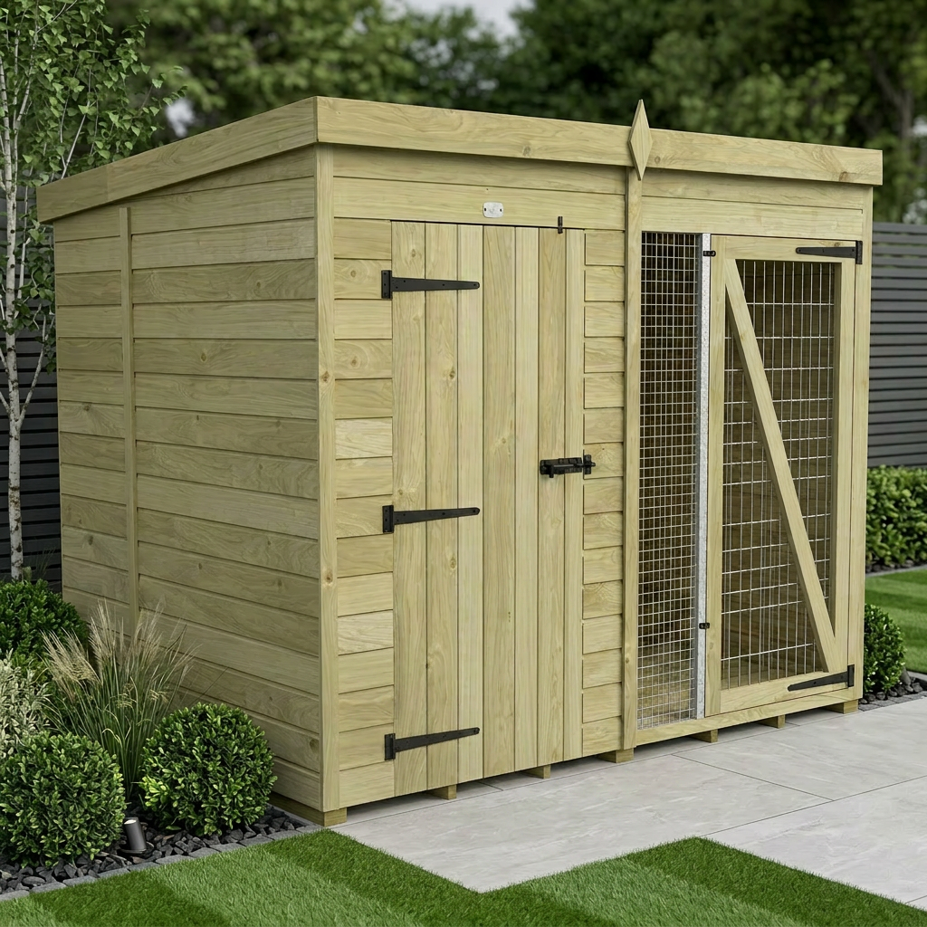 8 x 6 Dog Kennel And Run (Full Height)
