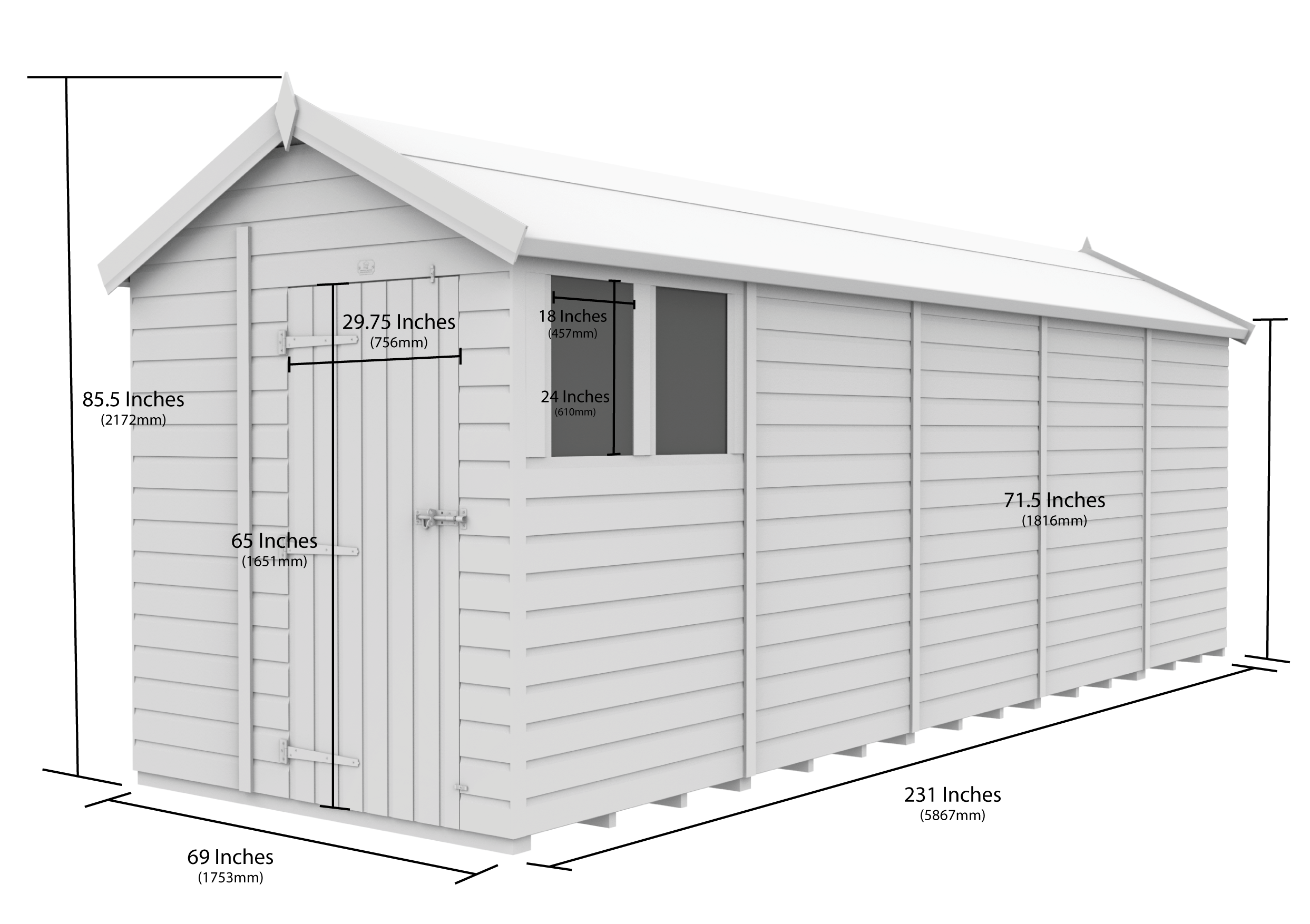 6 x 20 Apex Security Shed