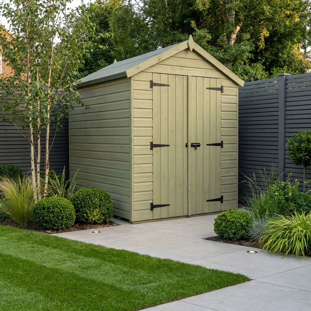 8 x 7 Apex Shed (Double Door, No Windows)