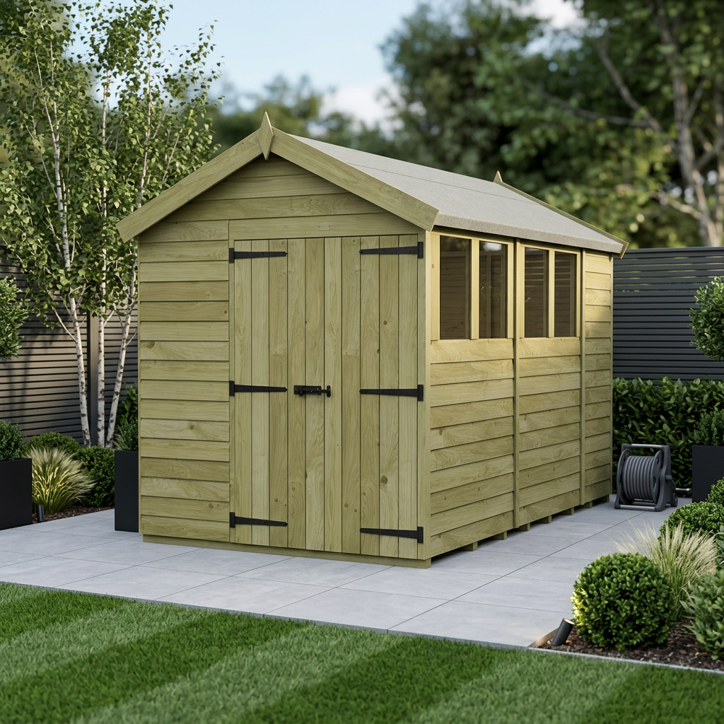 7 x 11 Apex Shed (Double Door, With Windows)