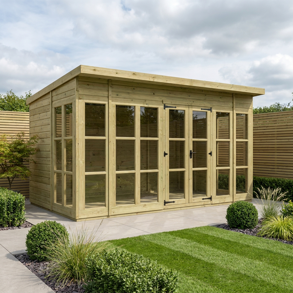 16 x 10 Georgian Window Pent Summer House