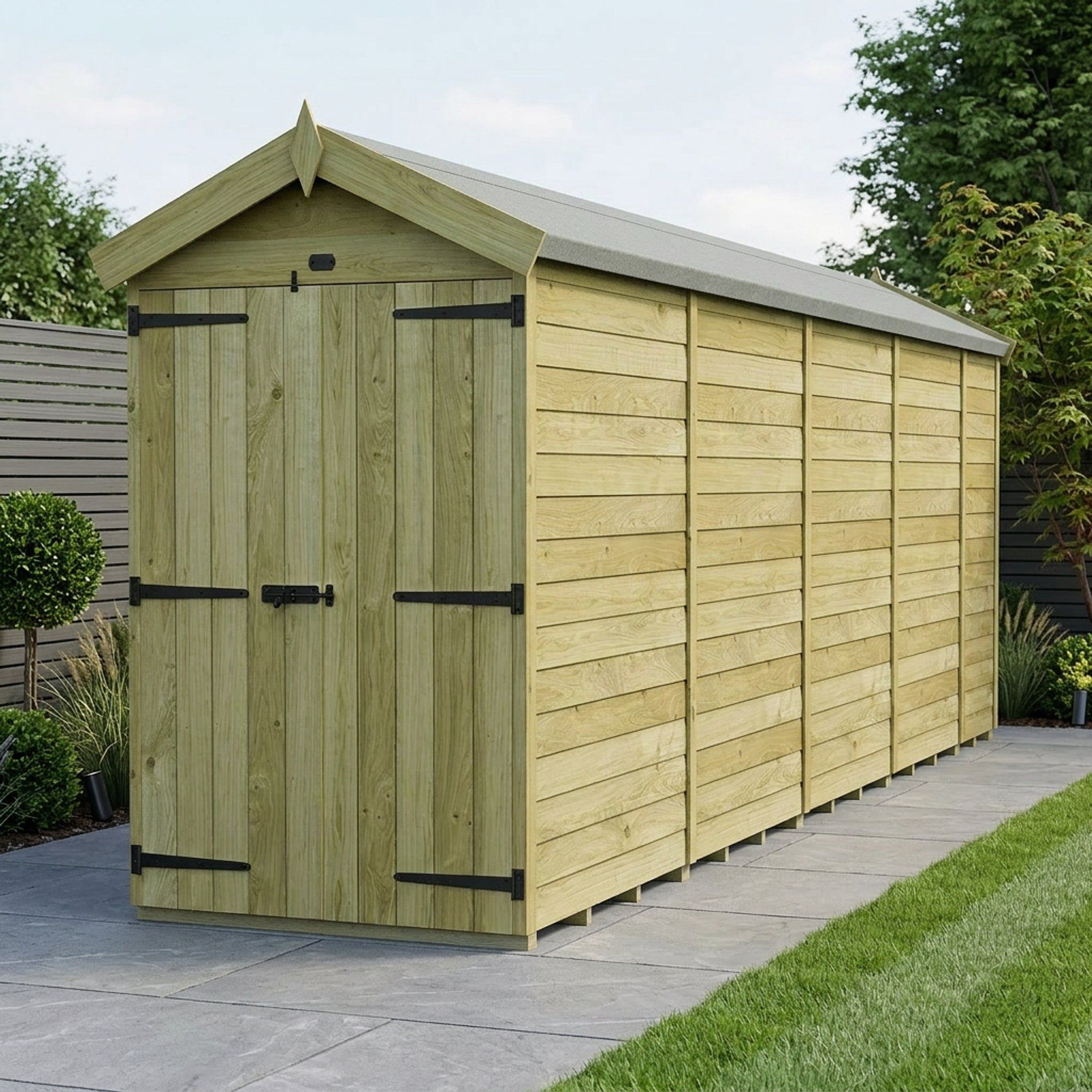 4 x 19 Apex Shed (Double Door, No Windows)