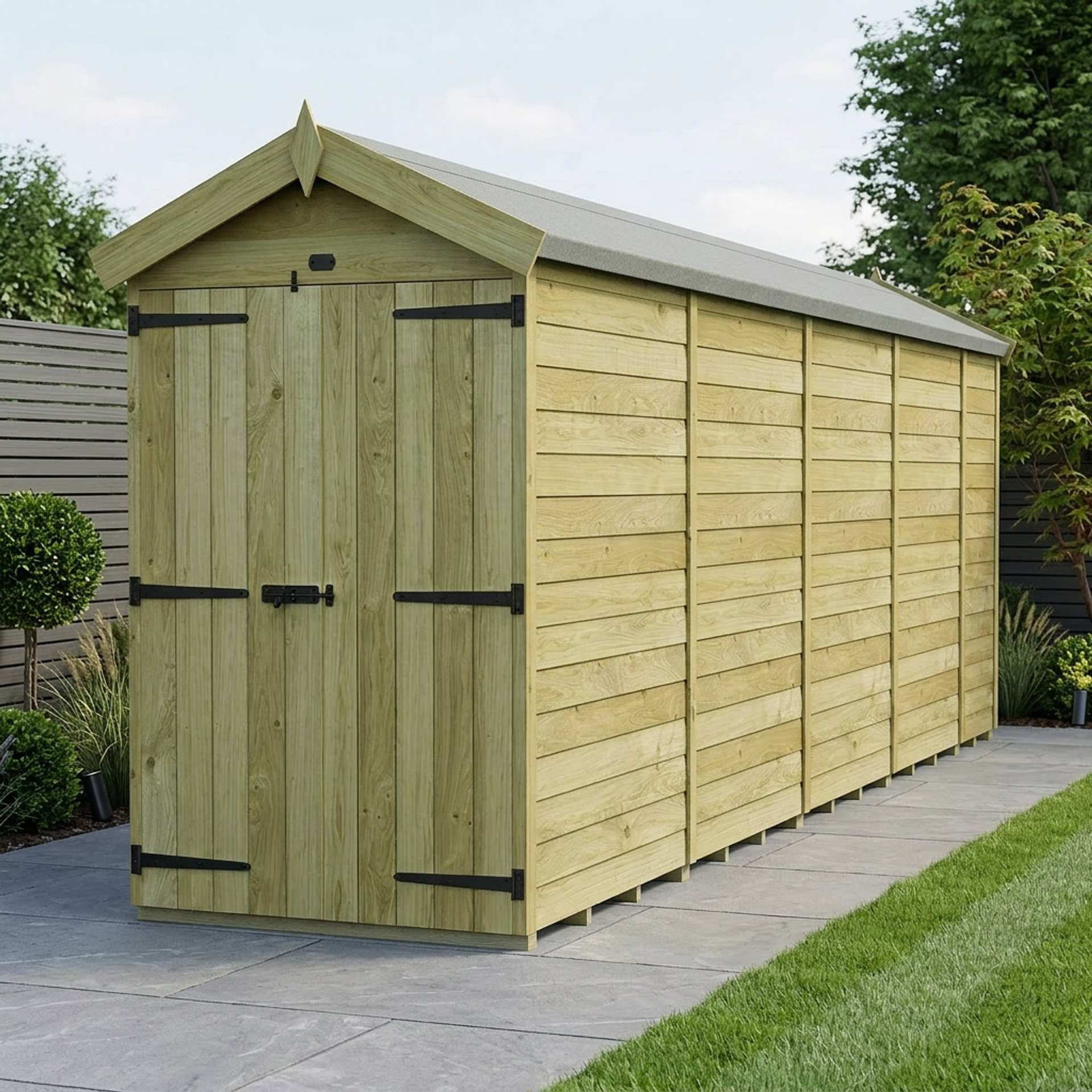 4 x 19 Apex Shed (Double Door, No Windows)