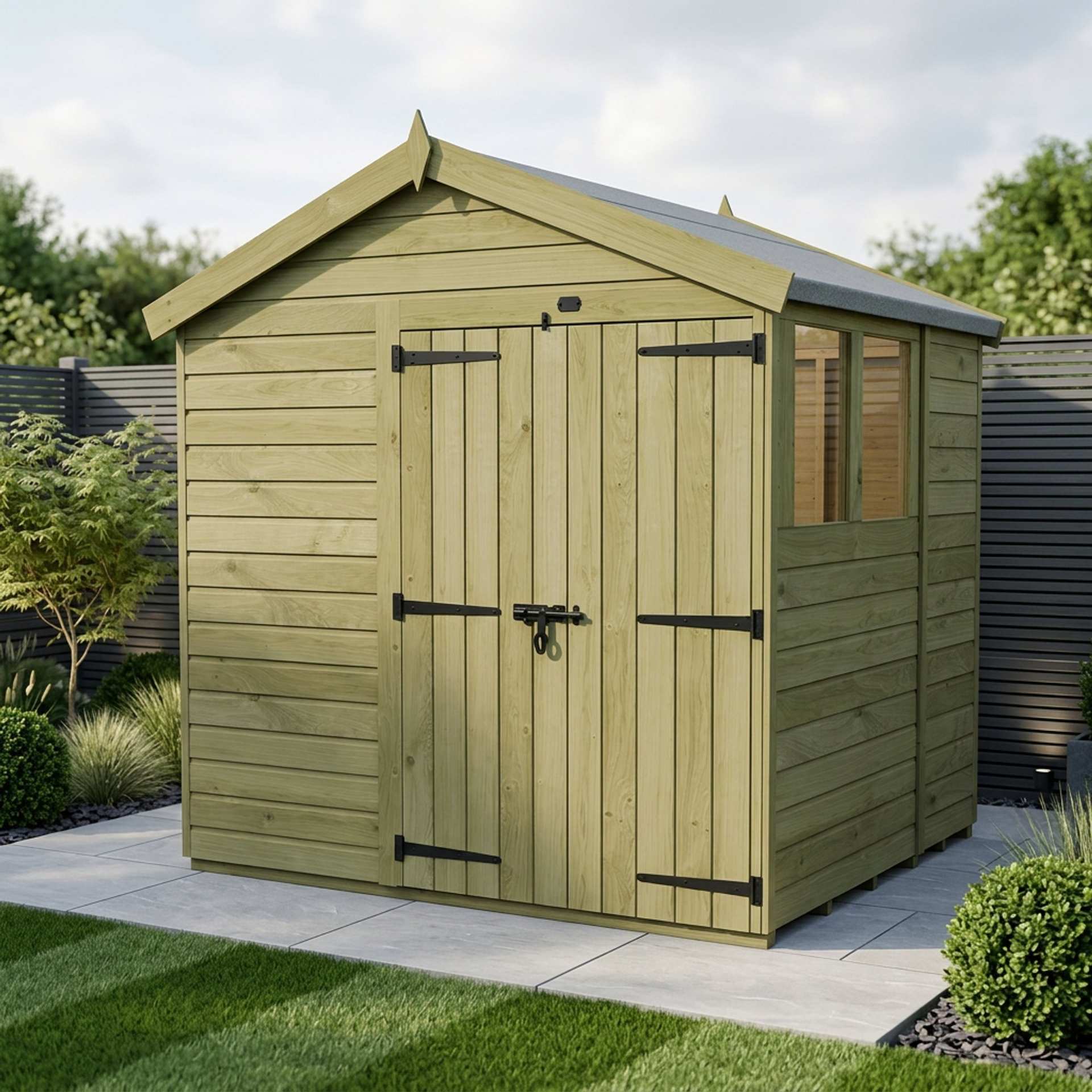 8 x 6 Apex Shed (Double Door, With Windows)