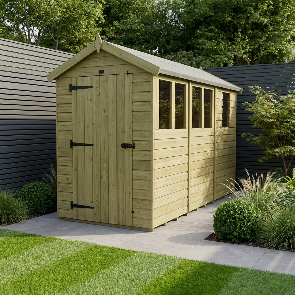 4 x 13 Apex Shed (Single Door, With Windows)