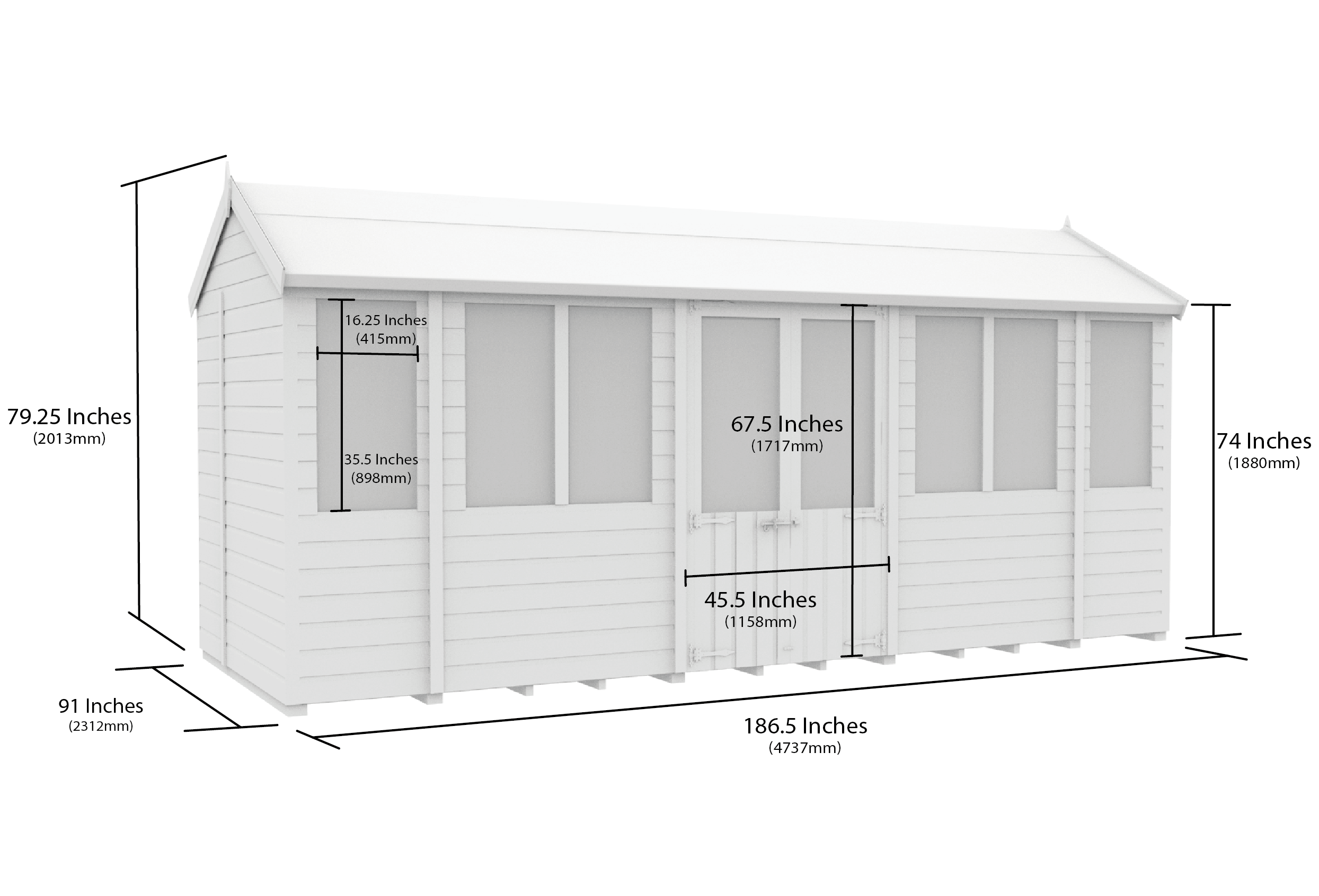 16 x 8 Apex Summer House