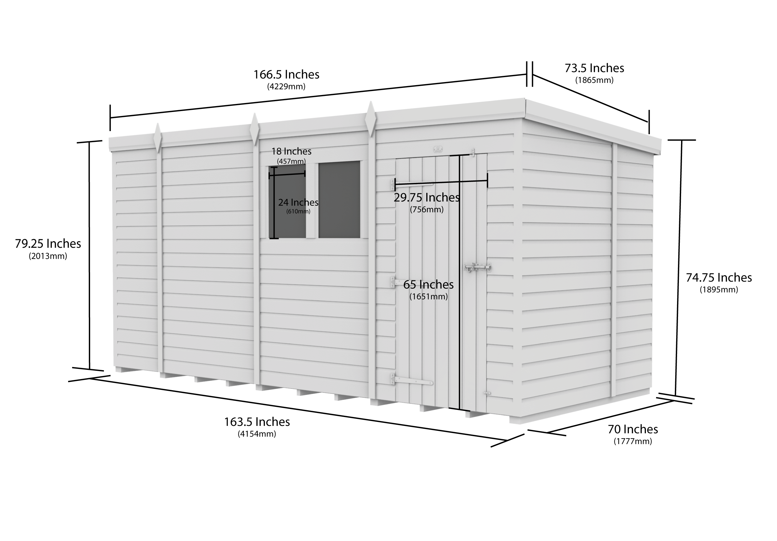 14 x 6  Security Pent Shed