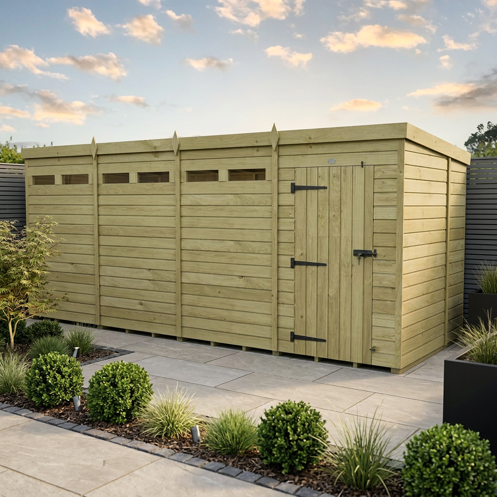 16 x 6  Security Pent Shed
