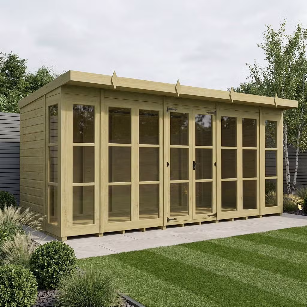 16 x 6 Georgian Window Pent Summer House