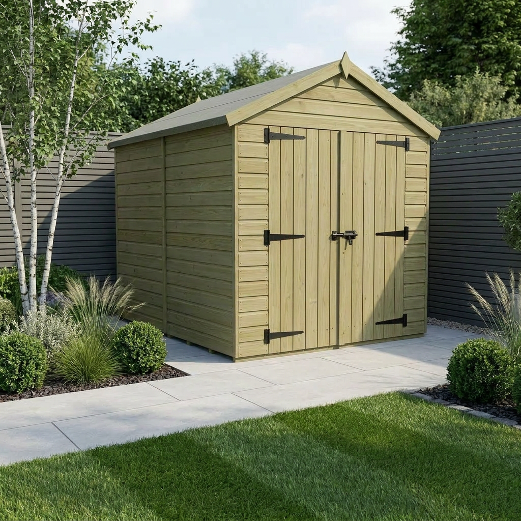 8 x 5 Apex Shed (Double Door, No Windows)
