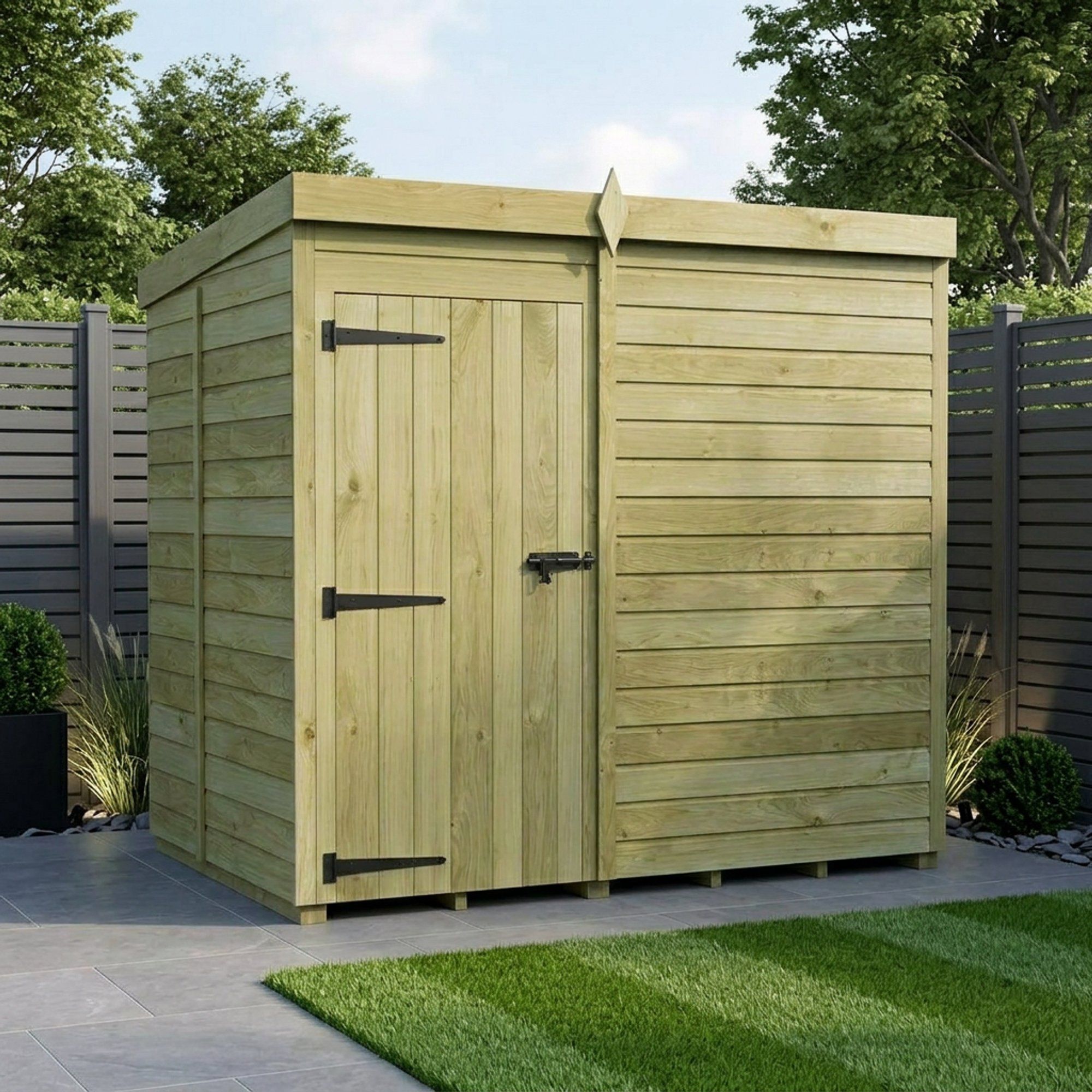 7 x 5 Pent Shed (Single Door, No Windows)