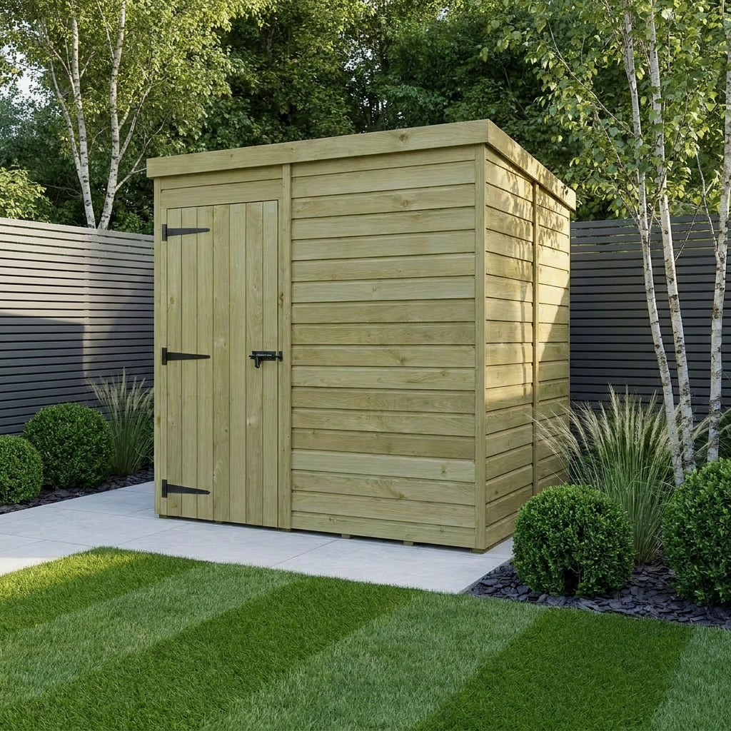 7 x 5 Pent Shed (Single Door, No Windows)