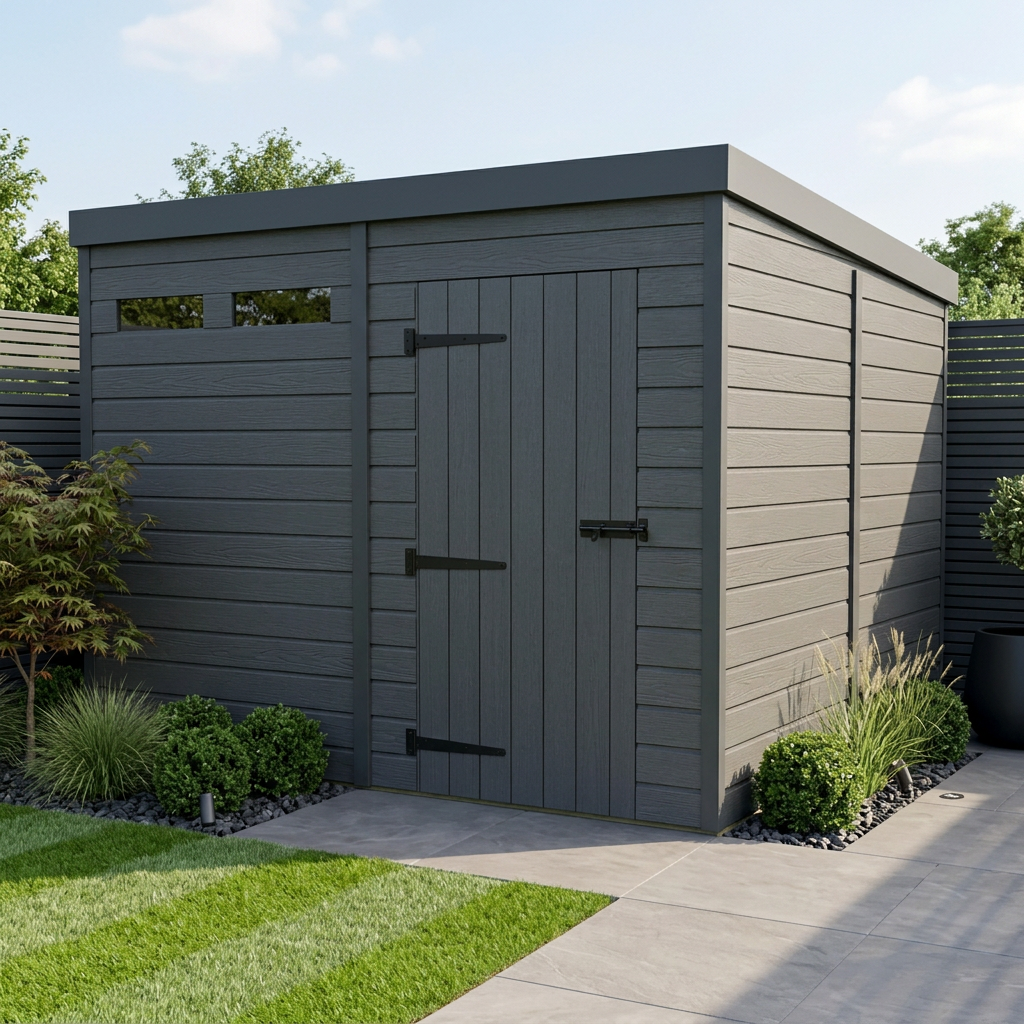 8x8 Composite Pent Security Shed
