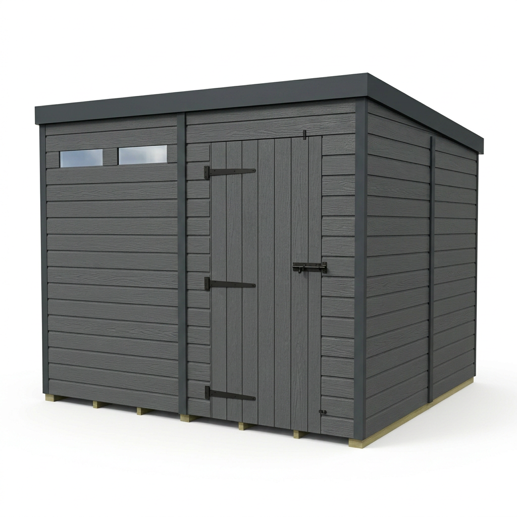 8x8 Composite Pent Security Shed
