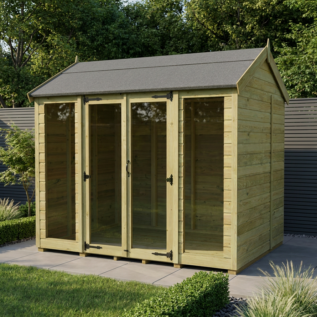 8 x 5 Apex Summer House (Full Height Window)