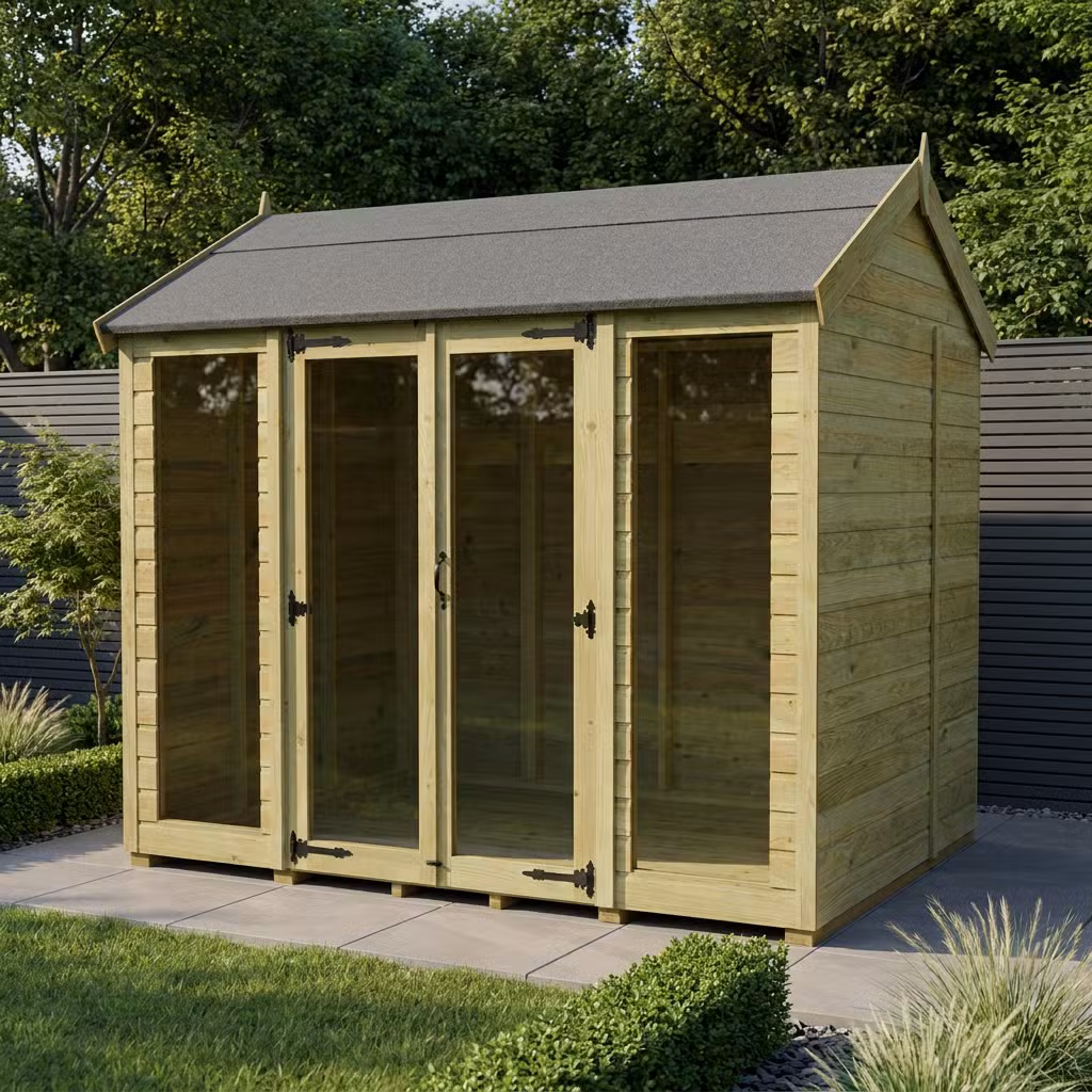 8 x 5 Apex Summer House (Full Height Window)