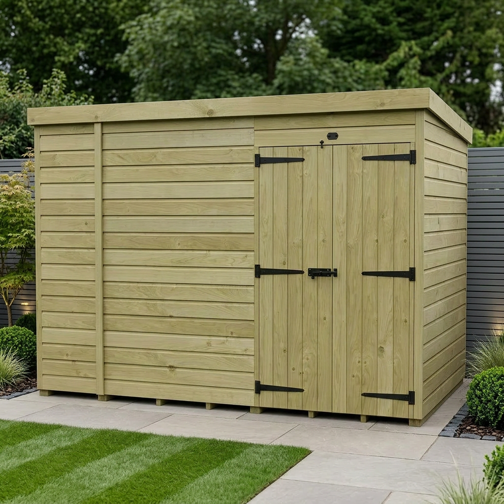 11 x 5 Pent Shed (Double Door, No Windows)