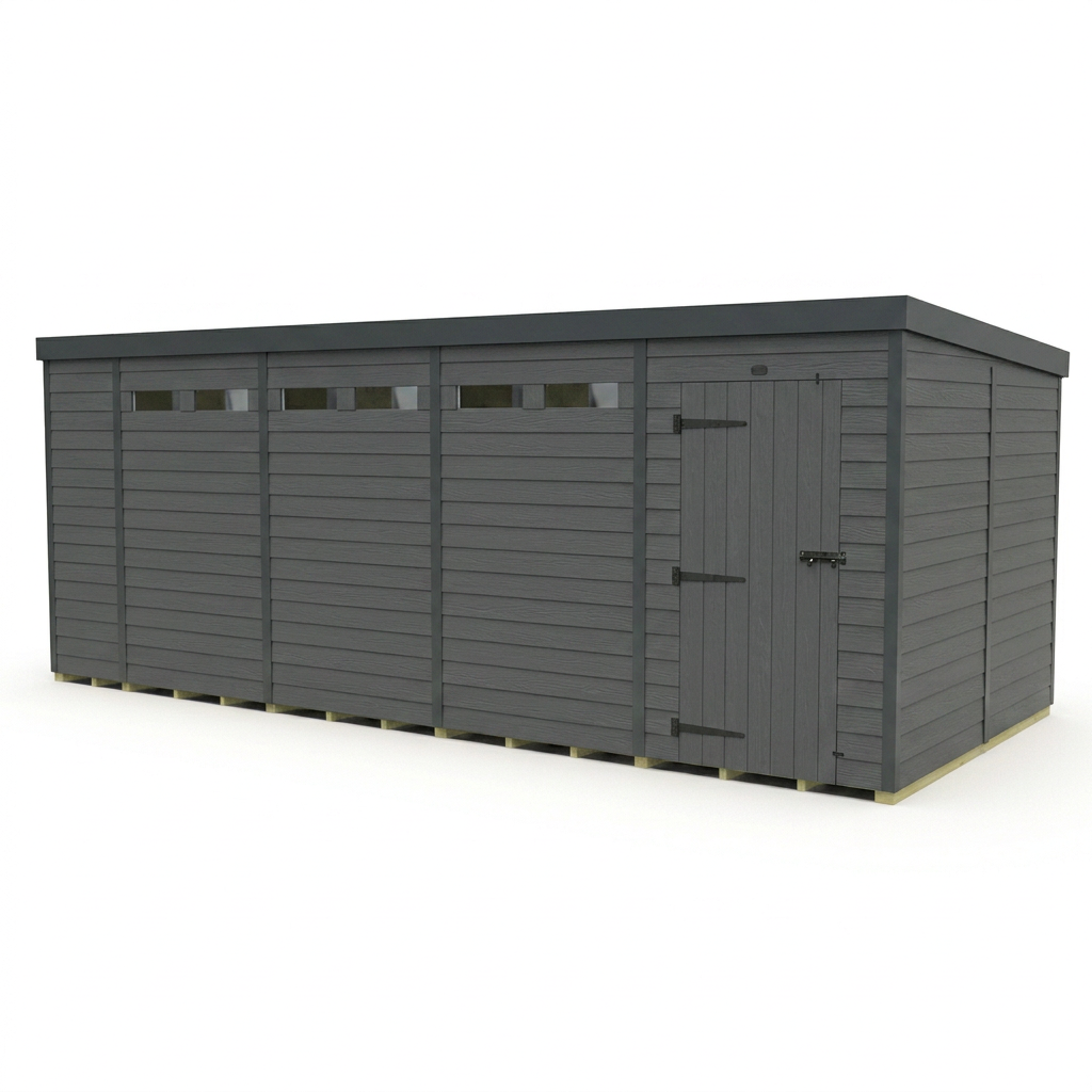 19x8 Composite Pent Security Shed