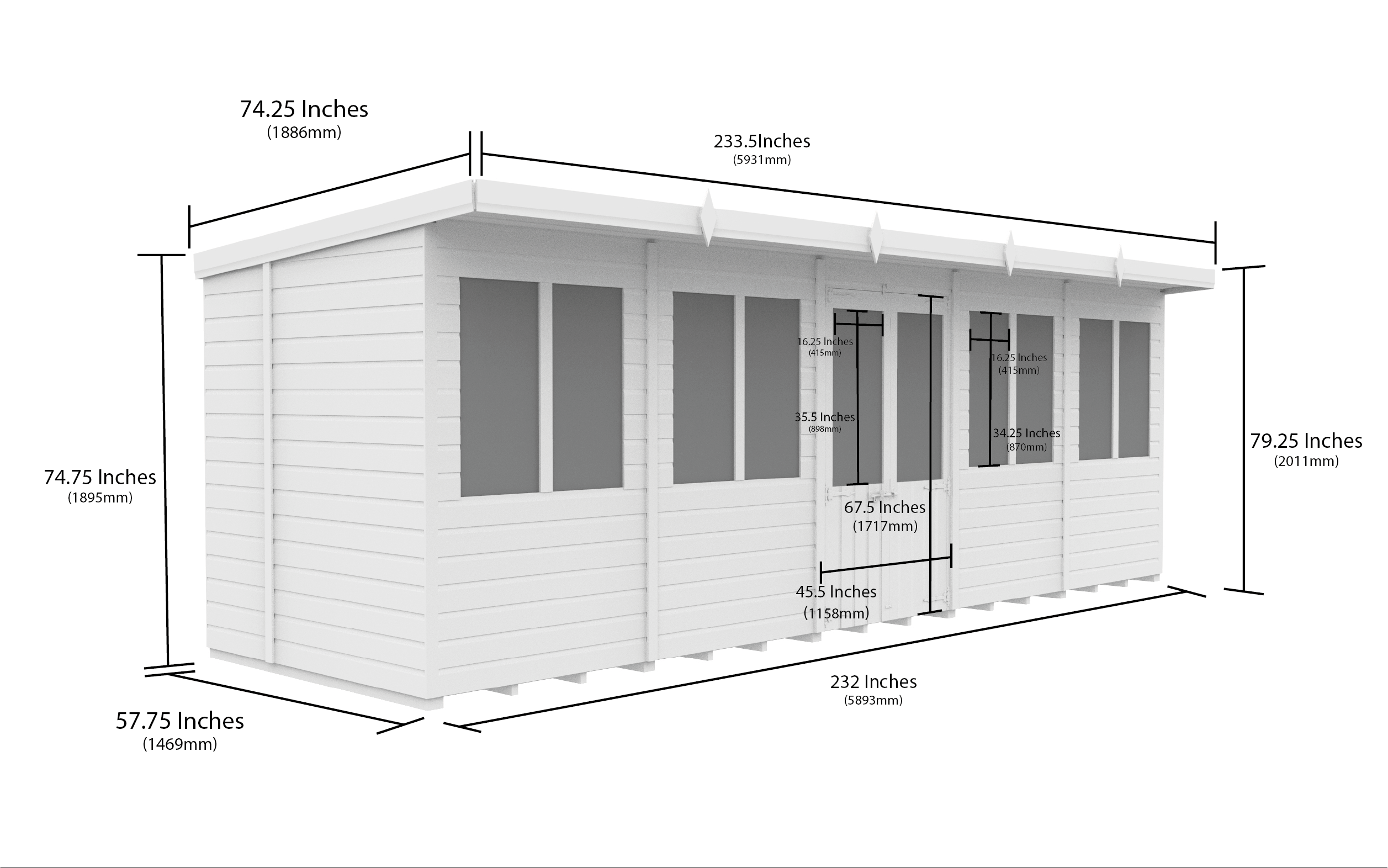 20 x 5 Pent Summer House