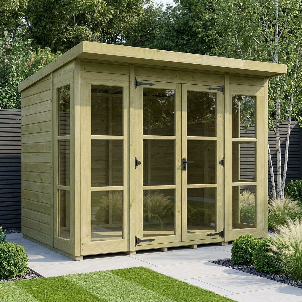 8 x 6 Georgian Window Pent Summer House