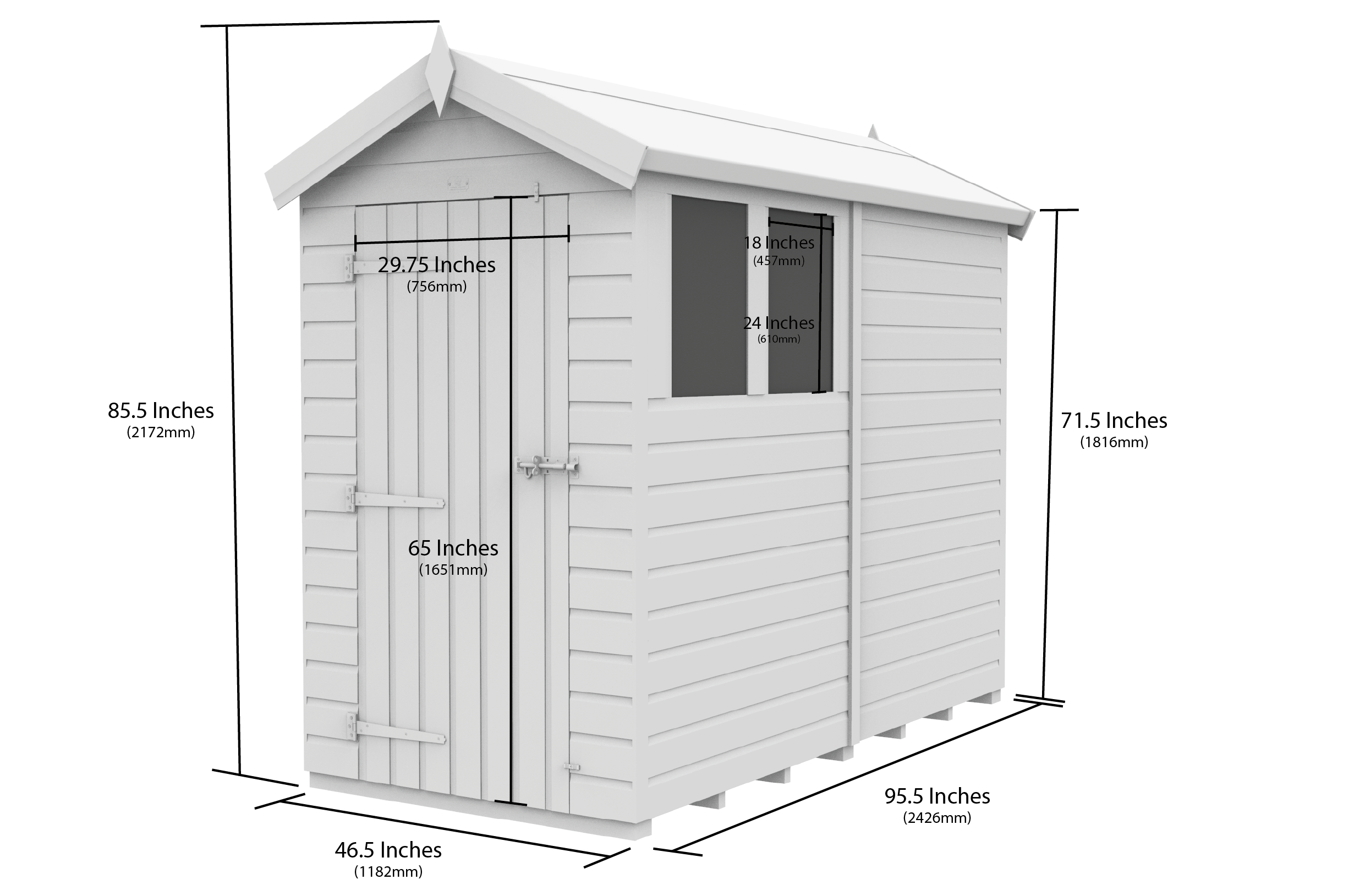 4 x 8  Apex Security Shed