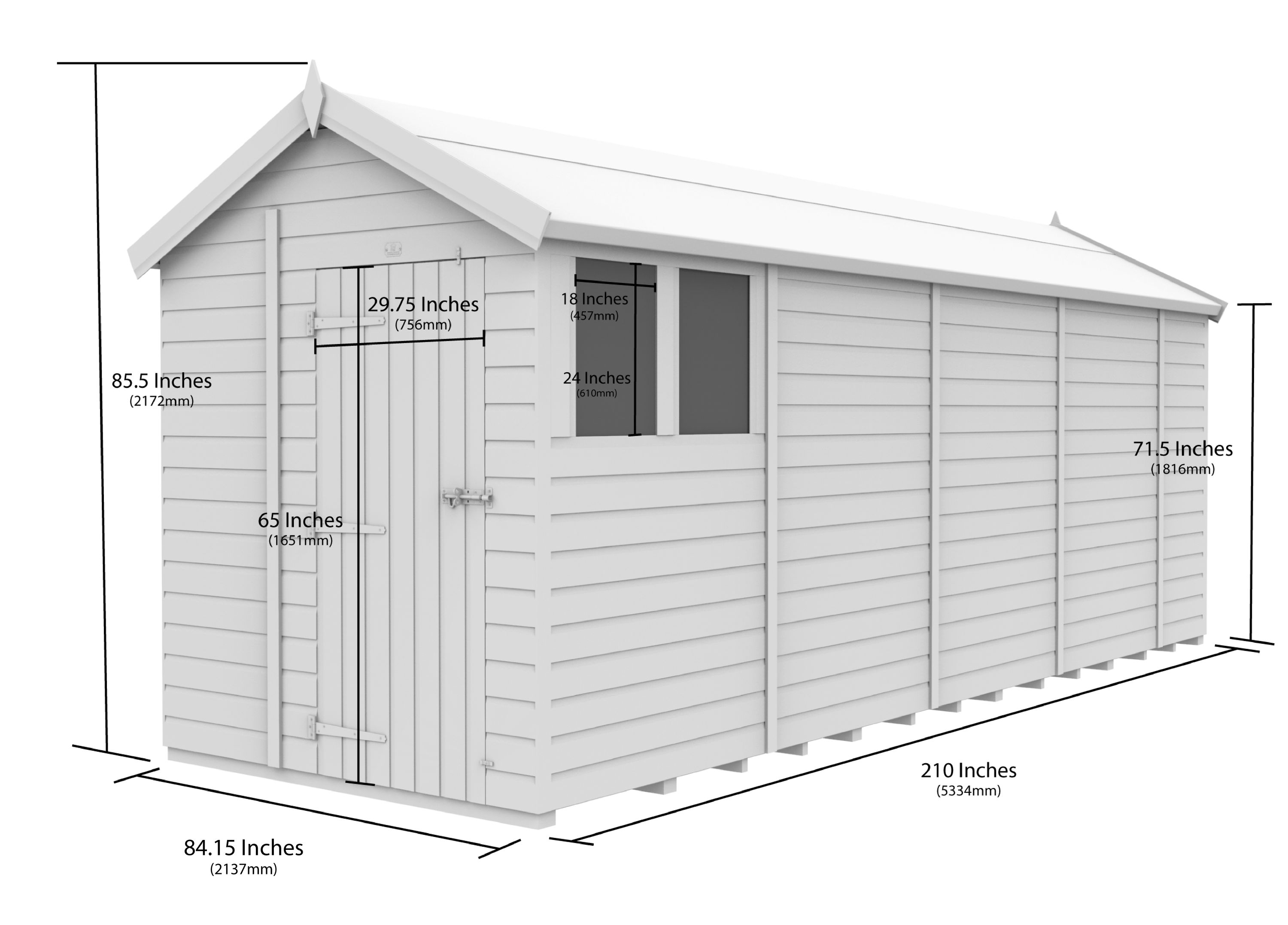 7 x 18 Apex Security Shed